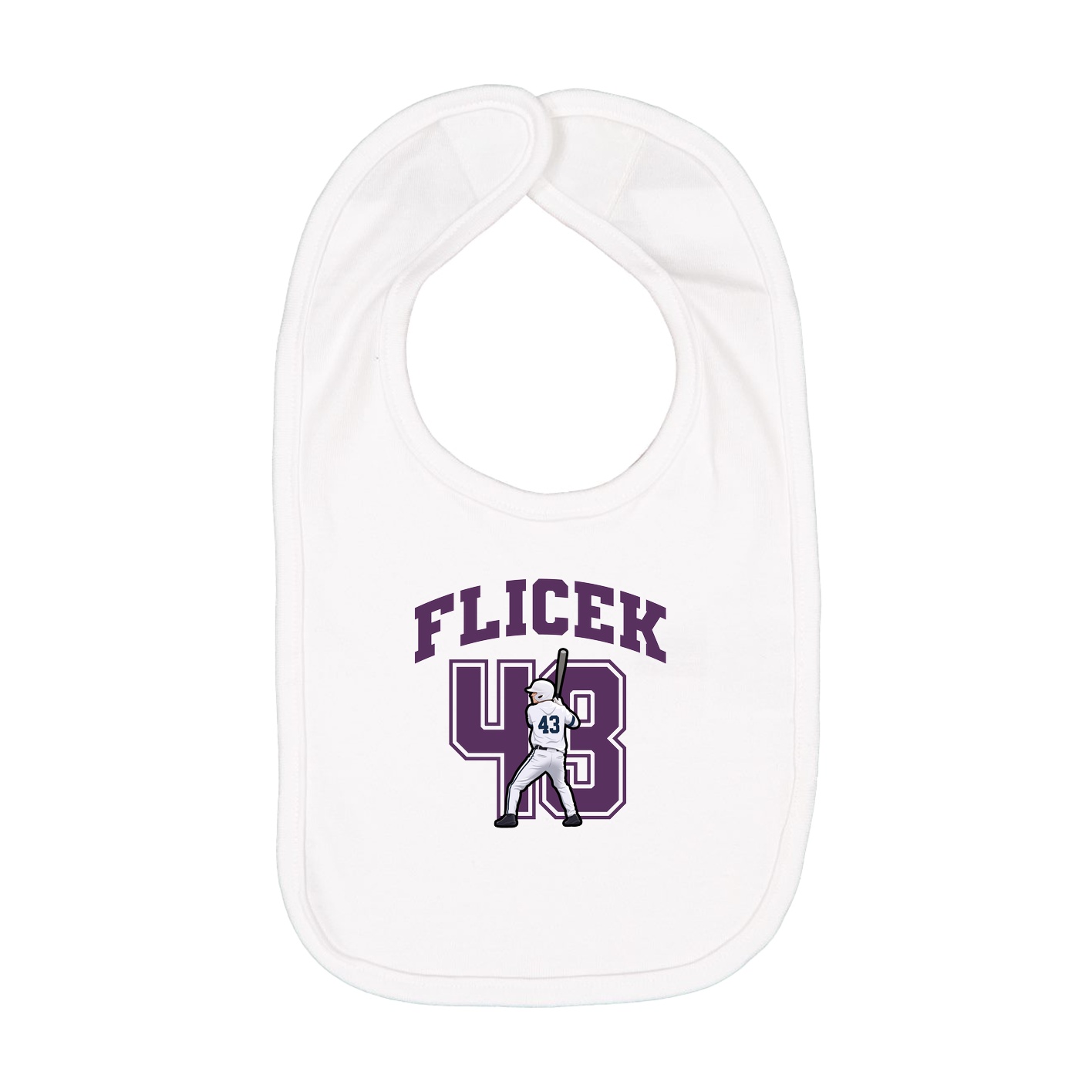 Infant Bib — Number in White