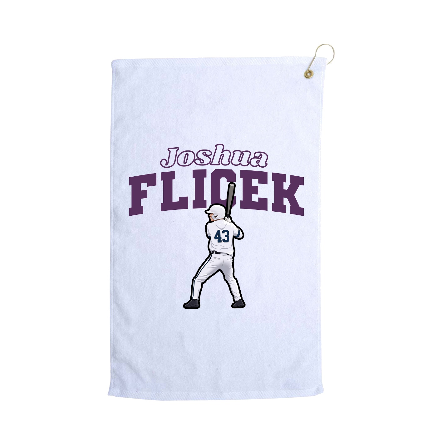 Golf Towel — Name Arch in White