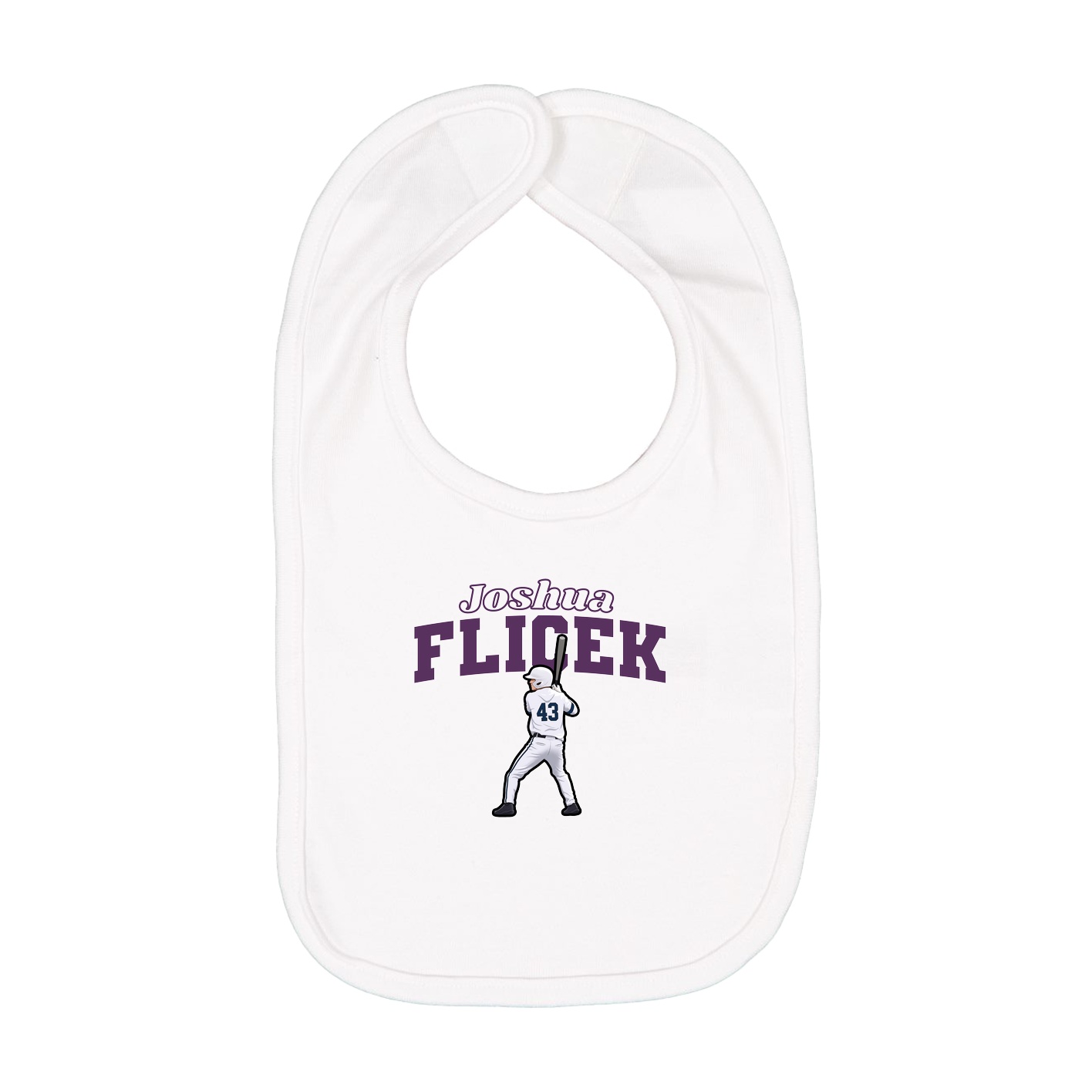 Infant Bib — Name Arch in White