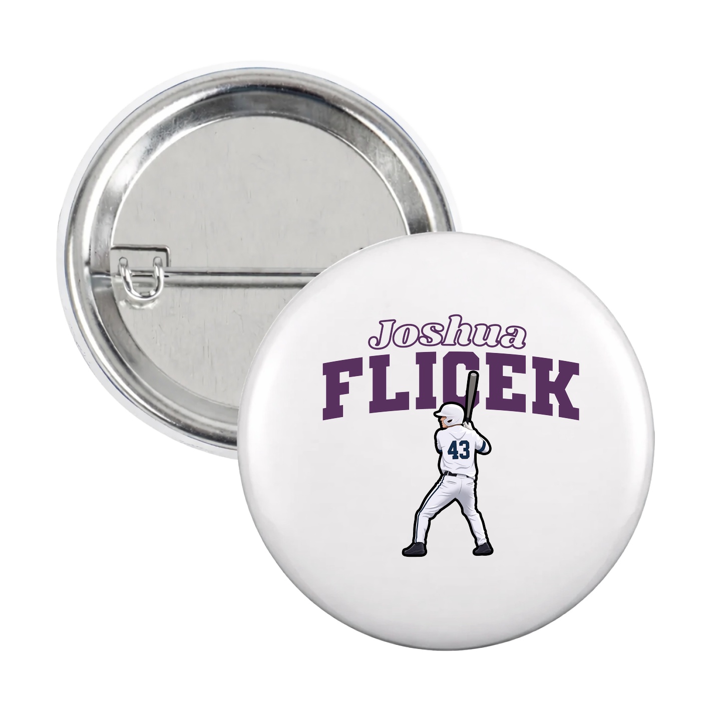 Game Day Button — Name Arch in White