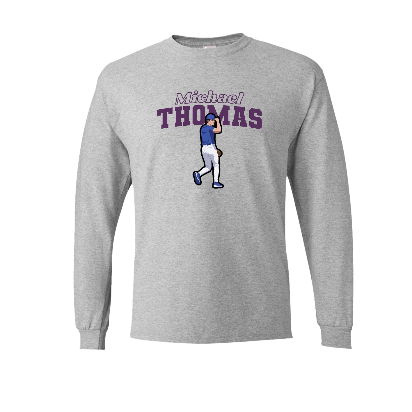 Long Sleeve Tee — Name Arch in Grey