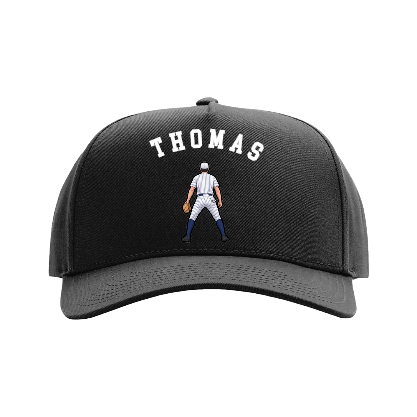 Full Fabric Five-Panel Champ Cap — Shirsey Arch in Black