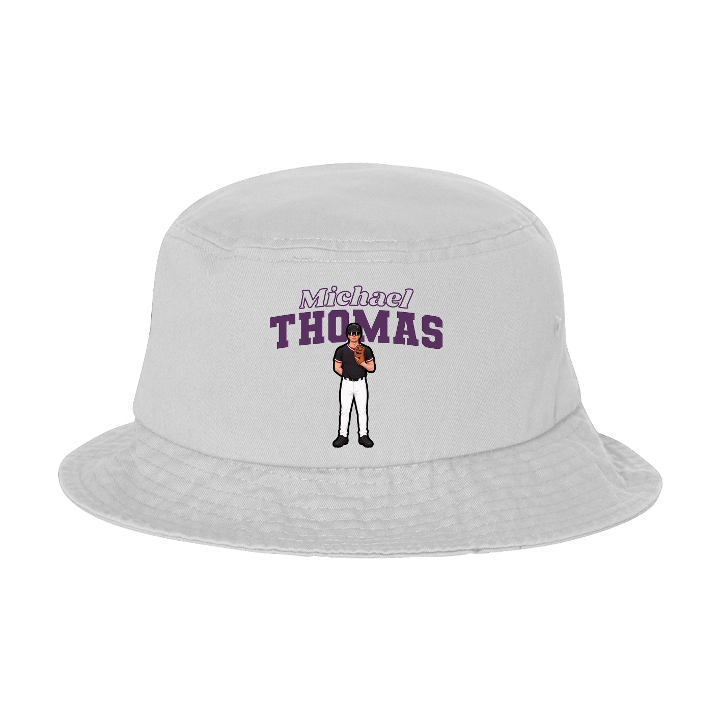 Bucket Cap — Name Arch in White