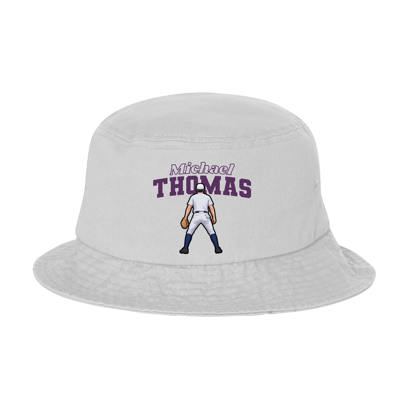 Bucket Cap — Name Arch in White