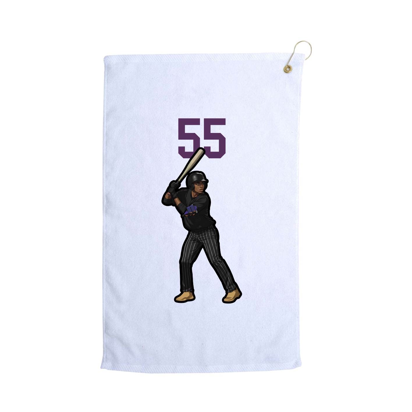 Golf Towel — Number Top in White