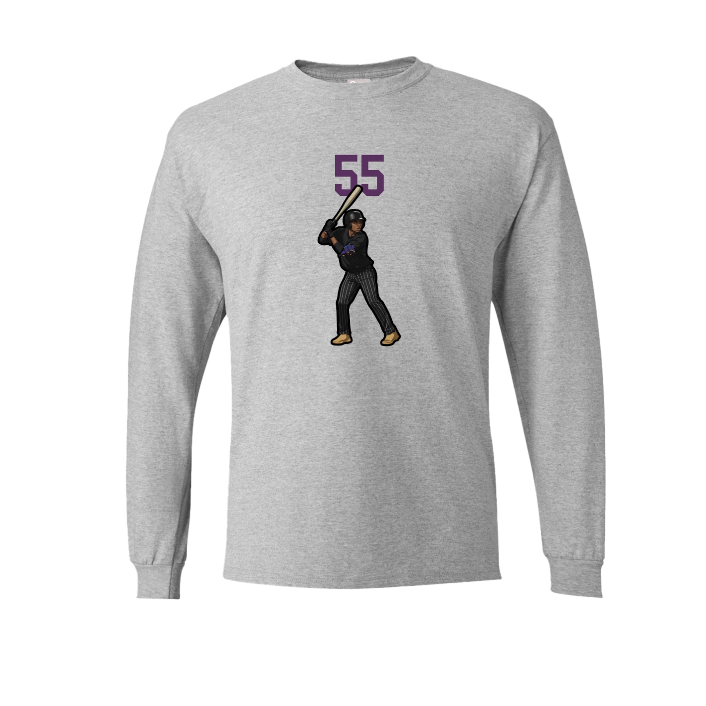 Long Sleeve Tee — Number Top in Grey