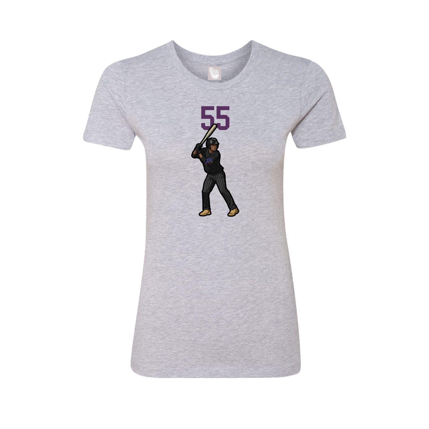 Fitted Women's Tee — Number Top in Grey
