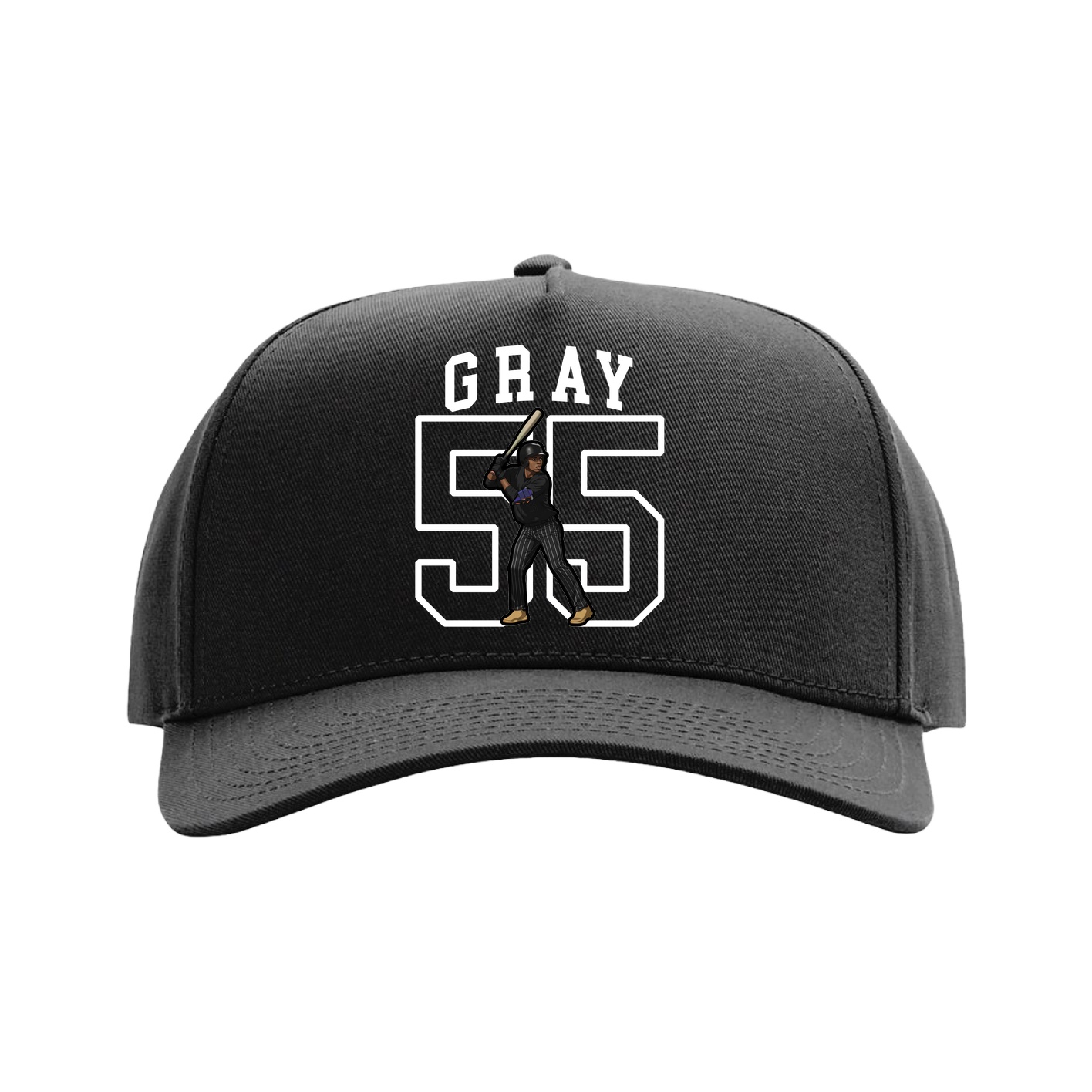 Full Fabric Five-Panel Champ Cap — Shirsey in Black