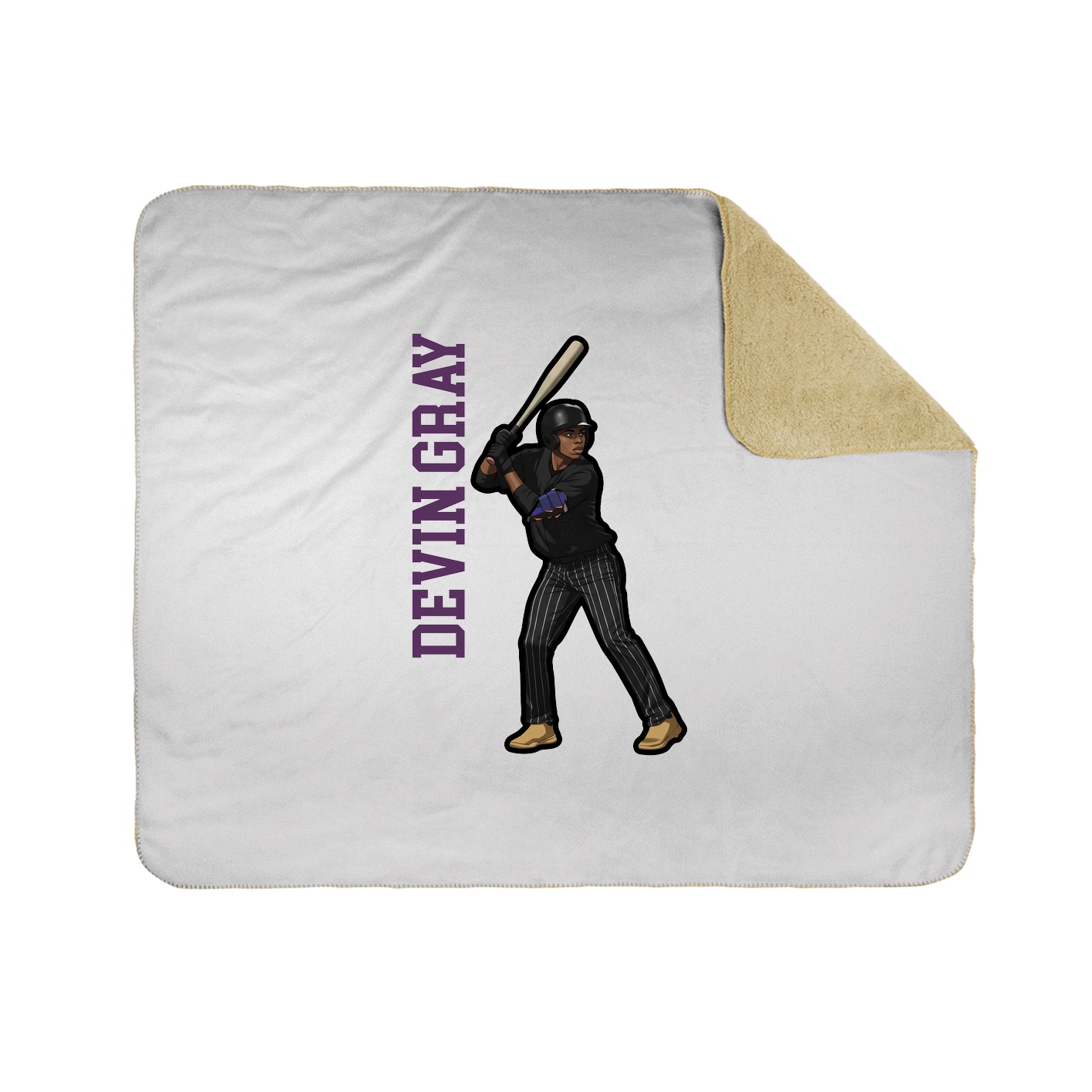 Throw Blanket — Name Vertical in White
