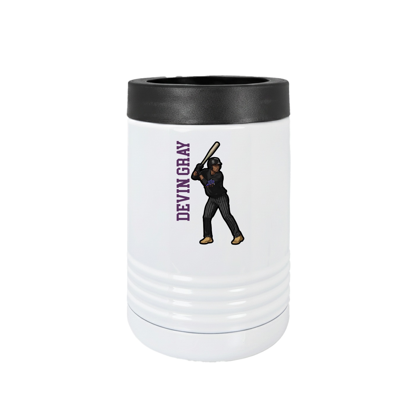 Beverage Holder — Name Vertical in White