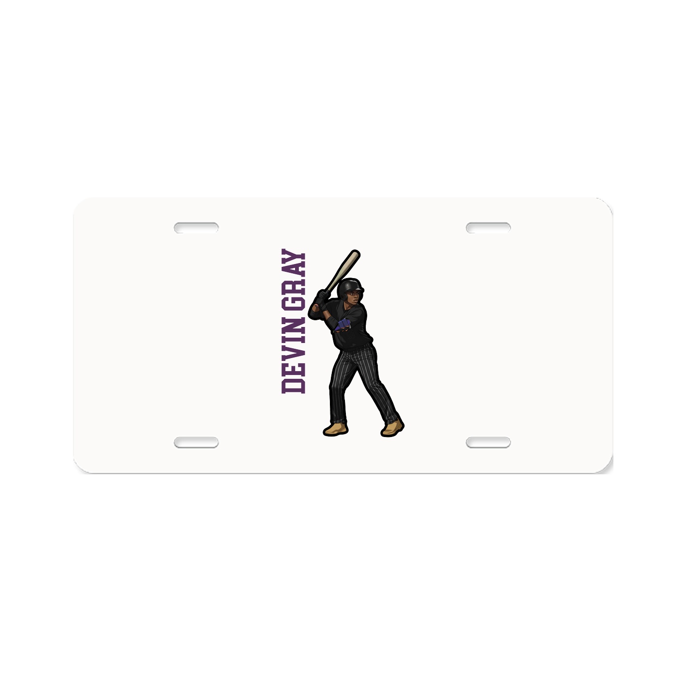 License Plate — Name Vertical in Classic