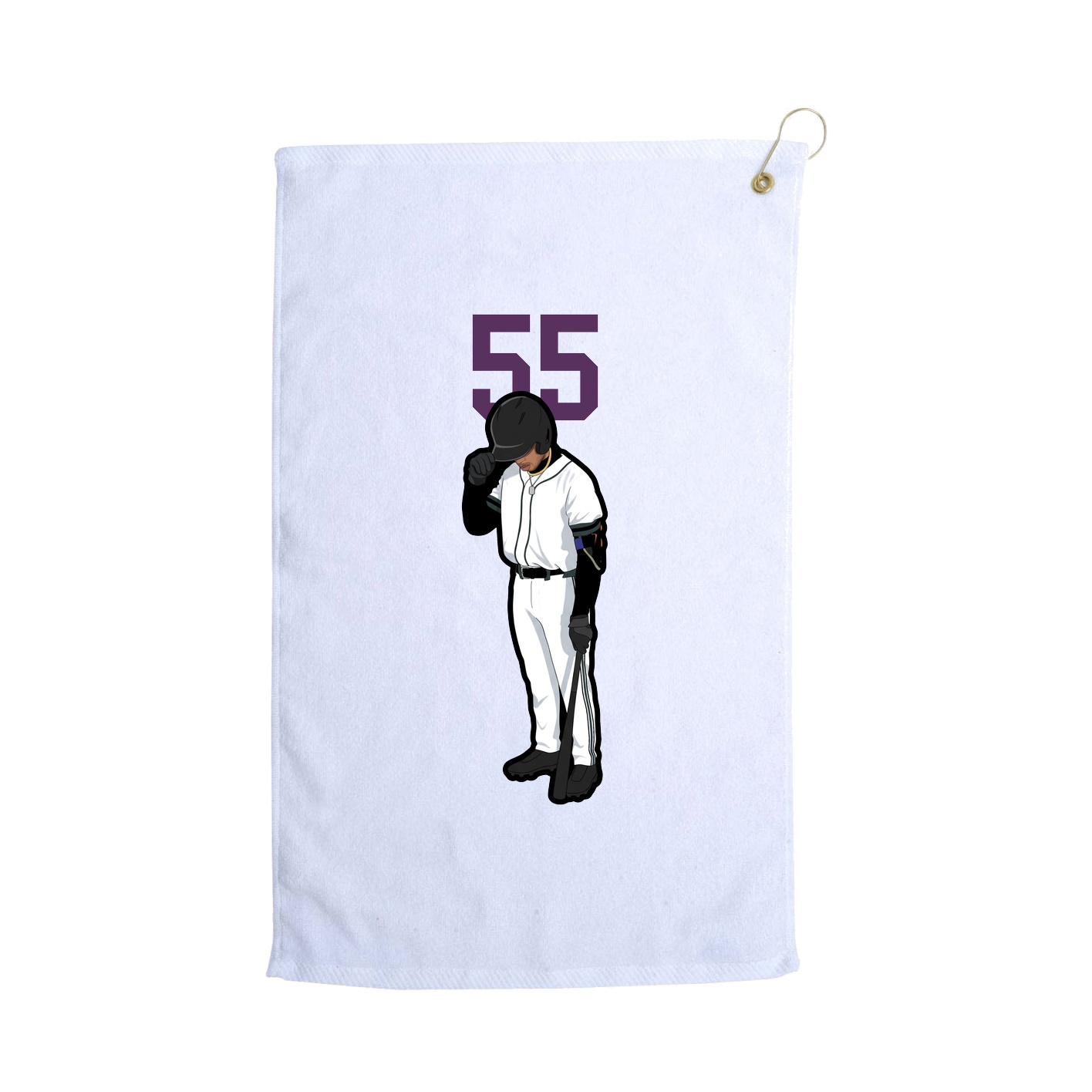Golf Towel — Number Top in White