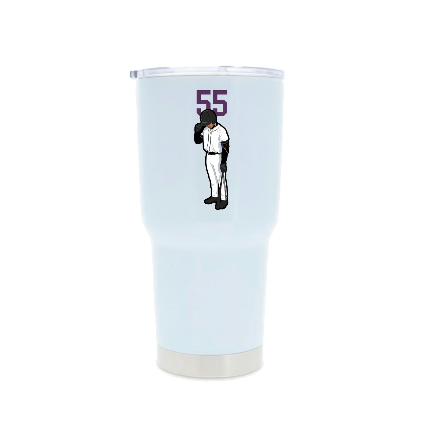 30oz Stainless Steel Tumbler — Number Top in White