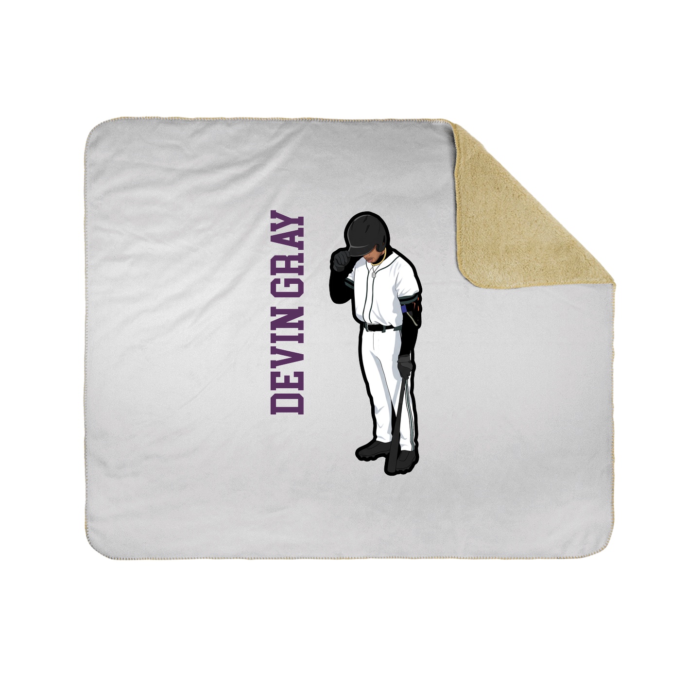 Throw Blanket — Name Vertical in White