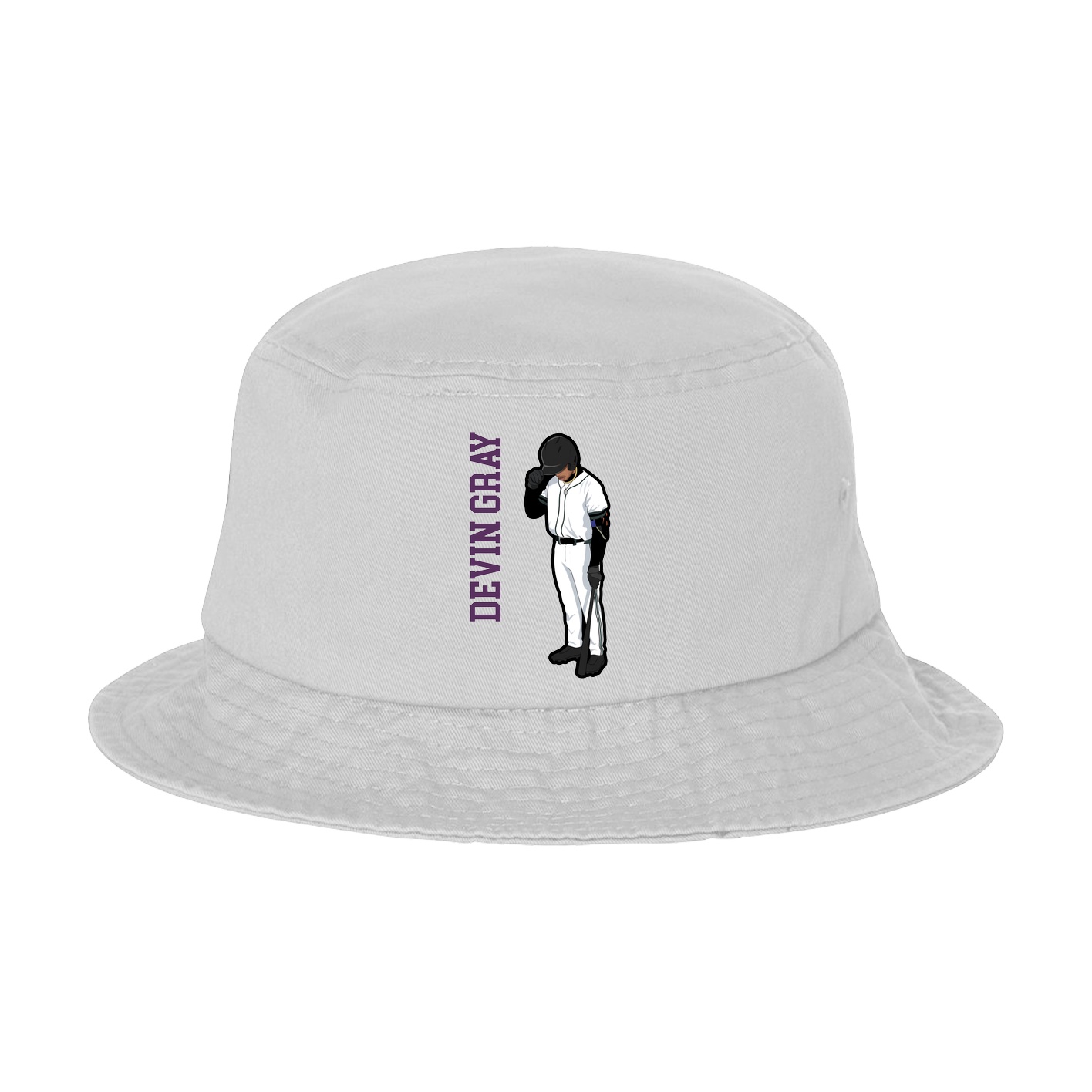 Bucket Cap — Name Vertical in White