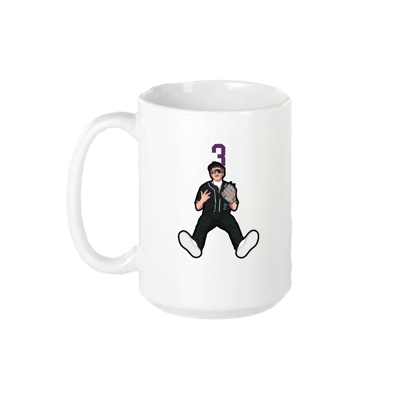 15oz Coffee Mug — Number Top in White