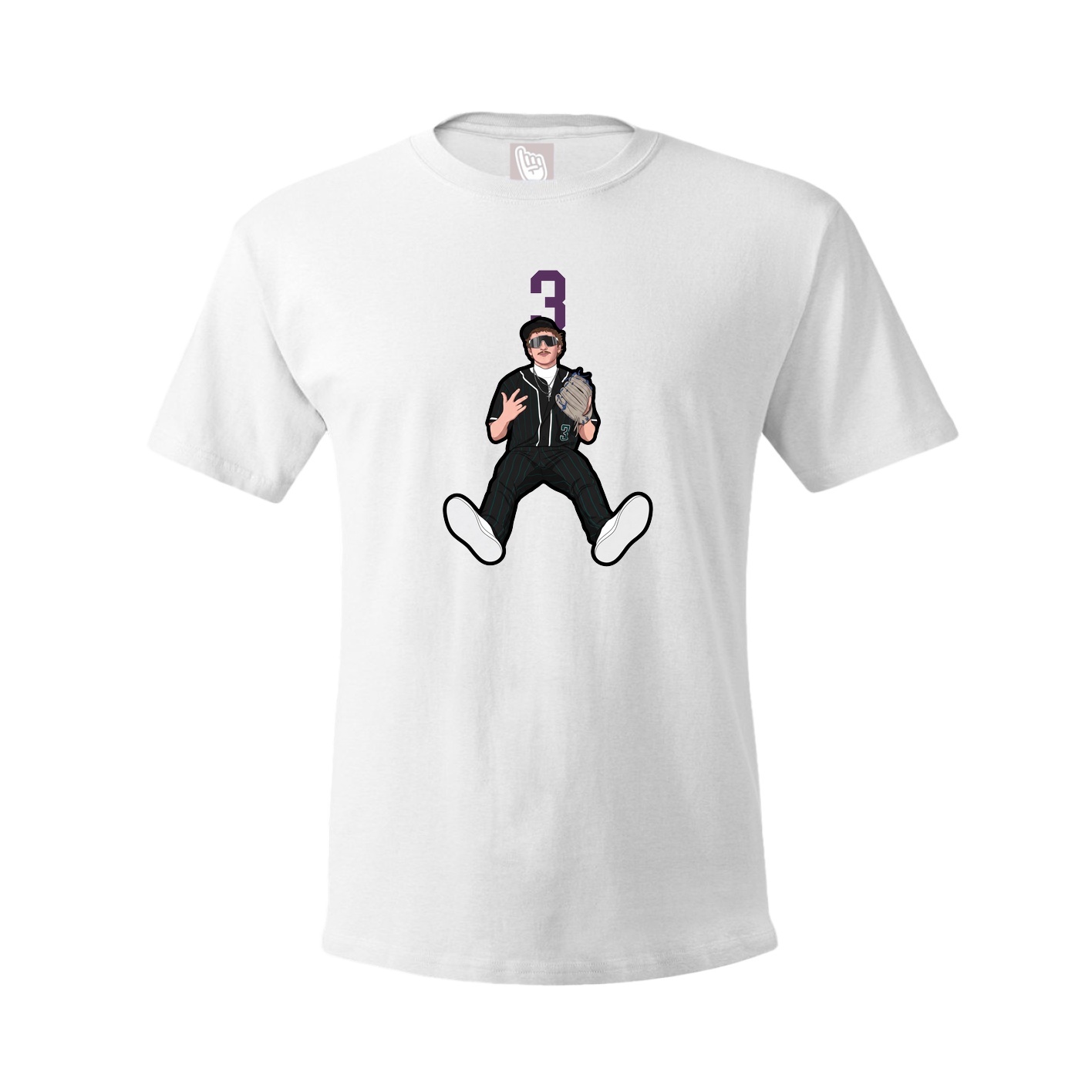 Youth Tee — Number Top in White