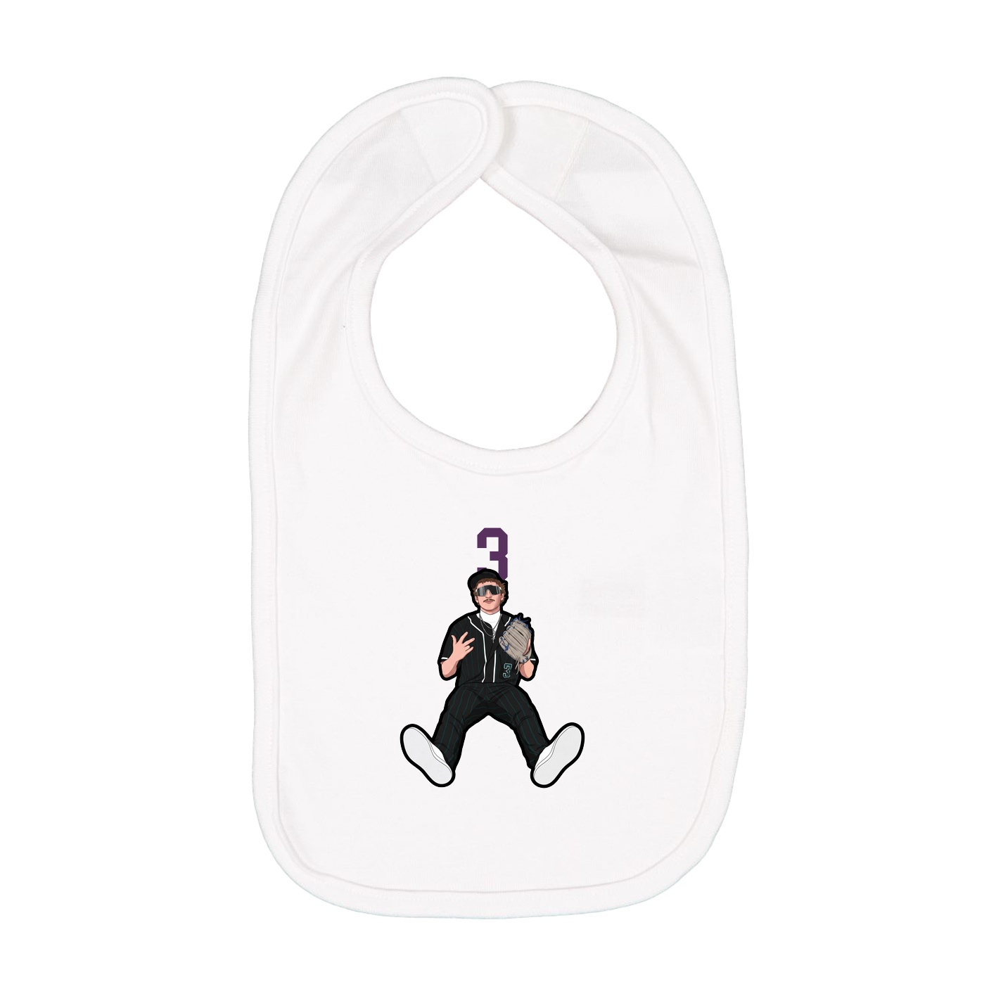 Infant Bib — Number Top in White