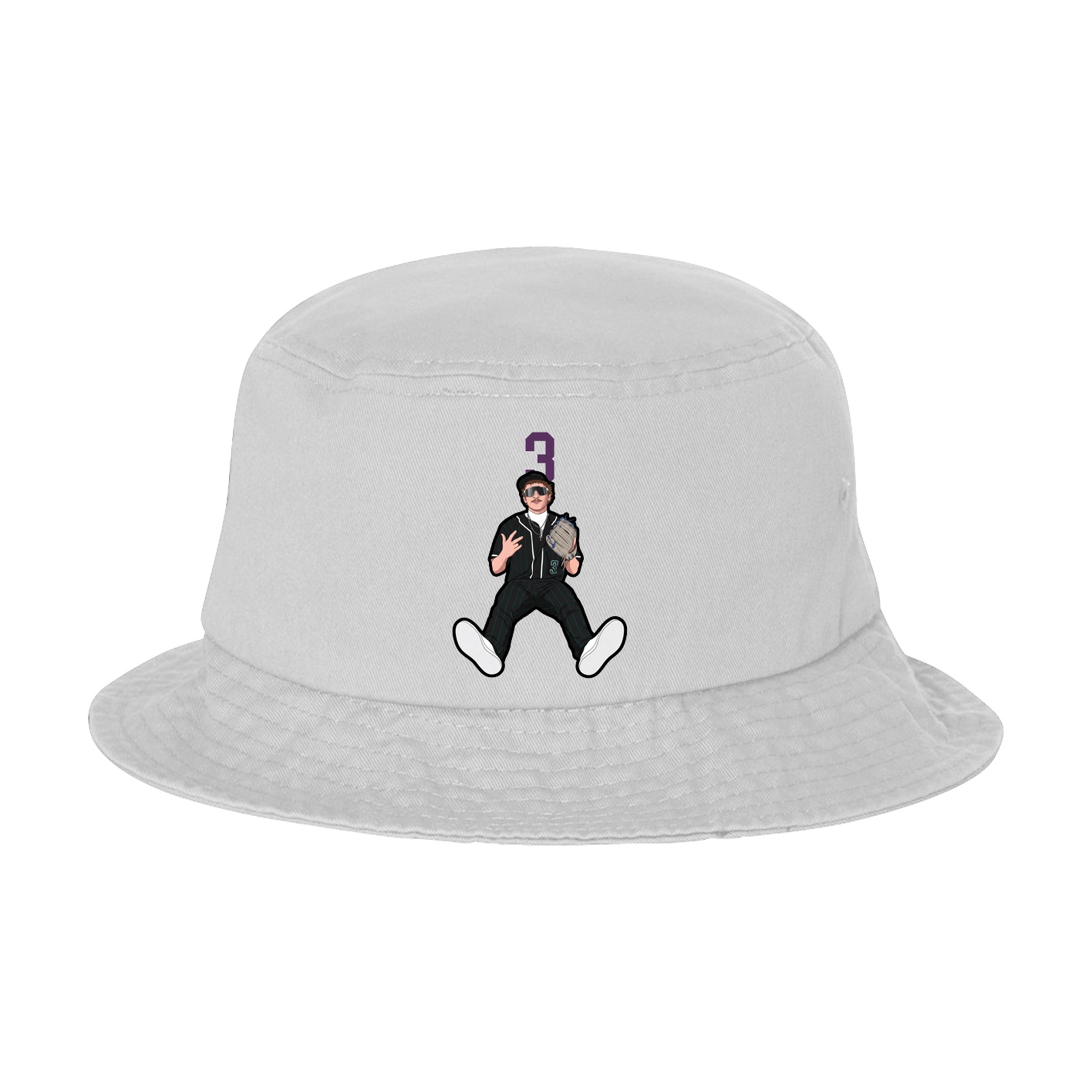 Bucket Cap — Number Top in White