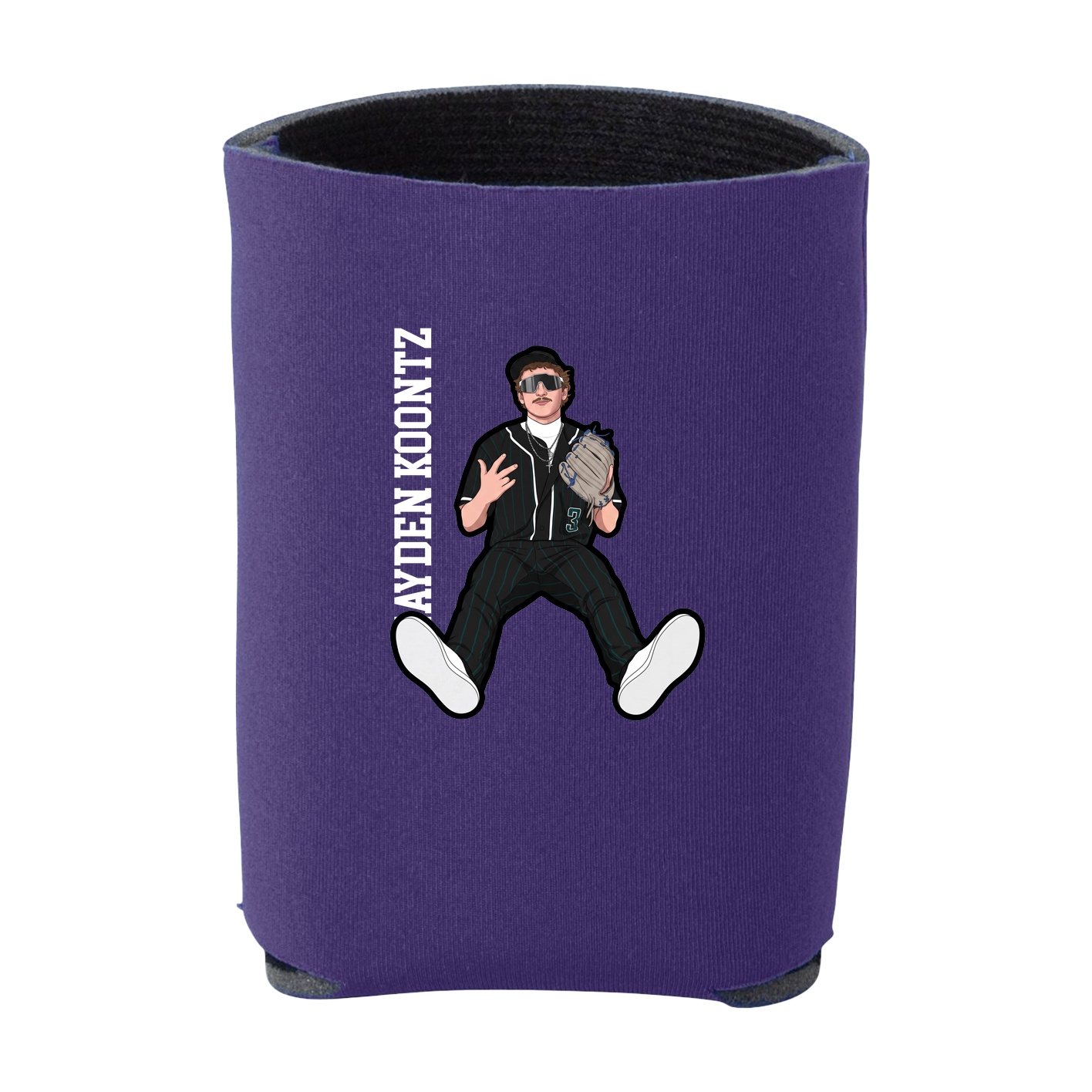 Can Holder — Name Vertical in Purple