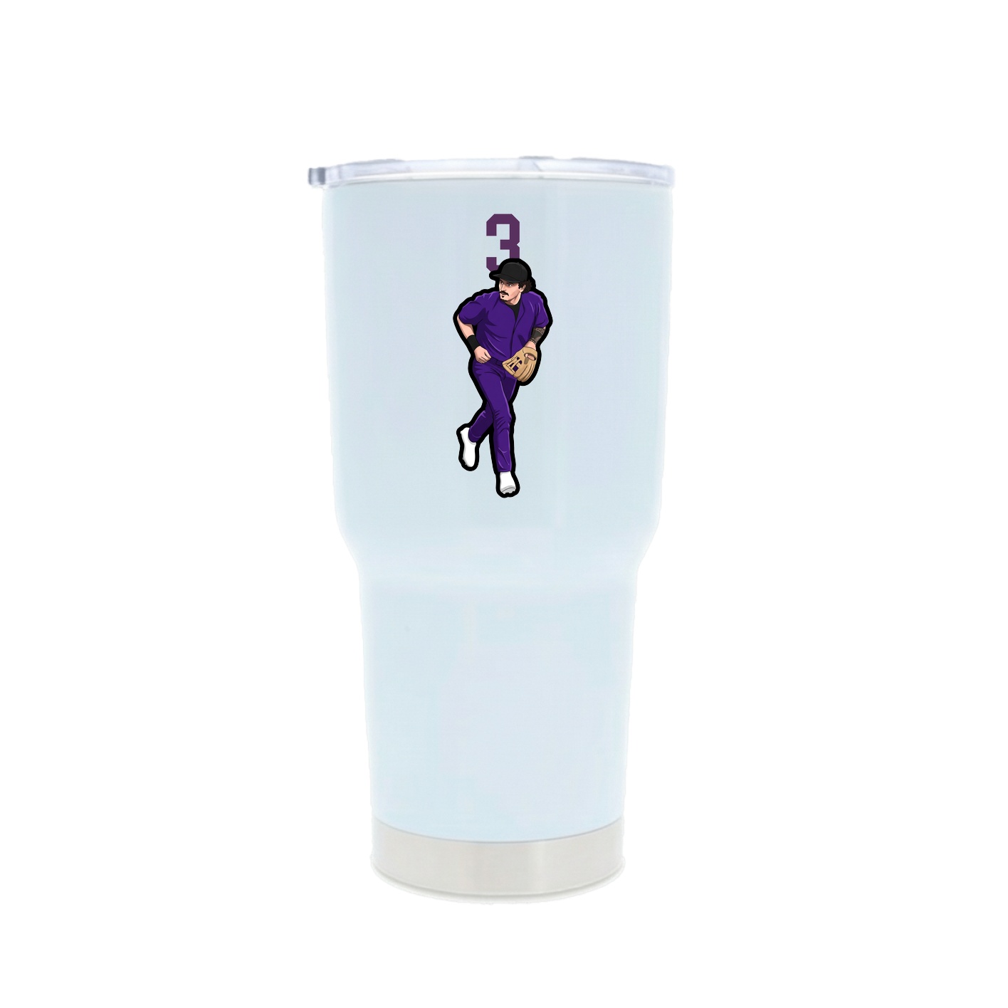 30oz Stainless Steel Tumbler — Number Top in White