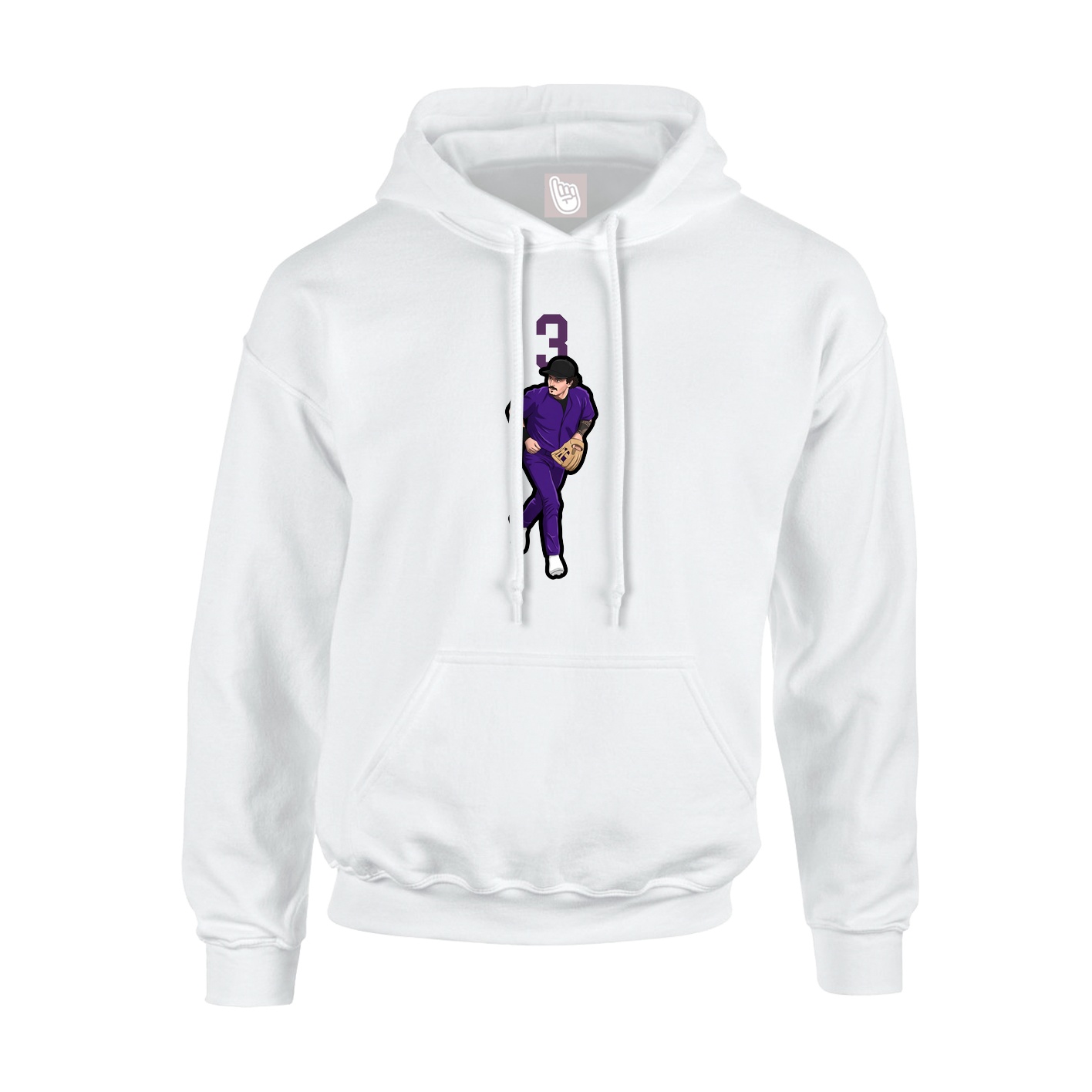Youth Hoodie — Number Top in White