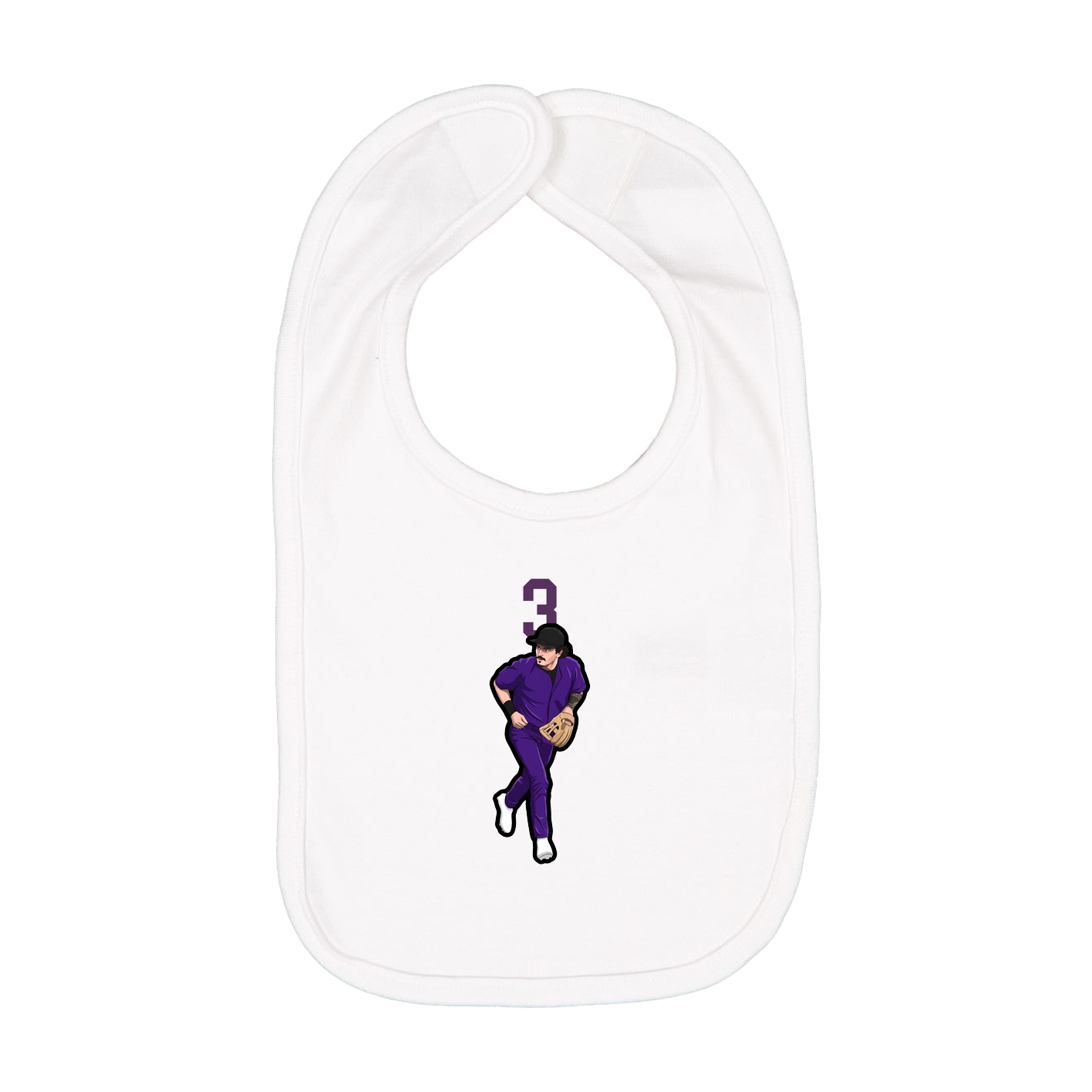 Infant Bib — Number Top in White