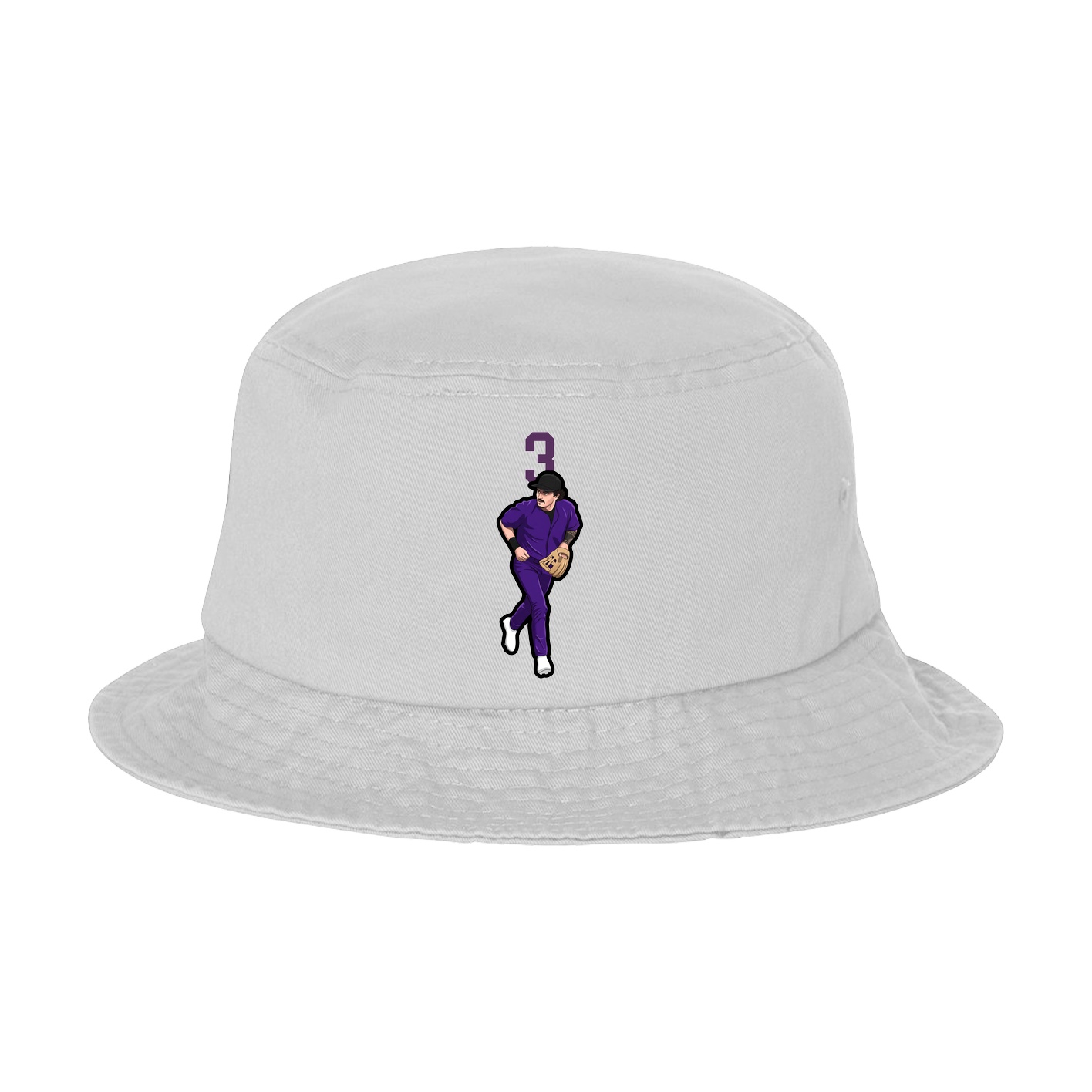 Bucket Cap — Number Top in White