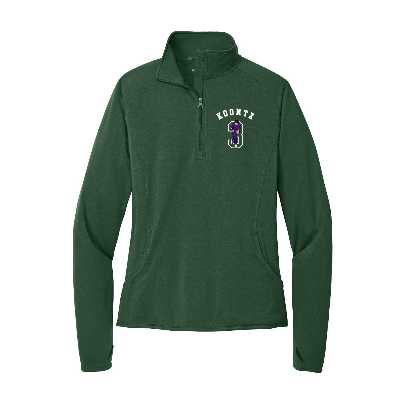 Women's Q-Zip Pullover — Shirsey Arch in Green