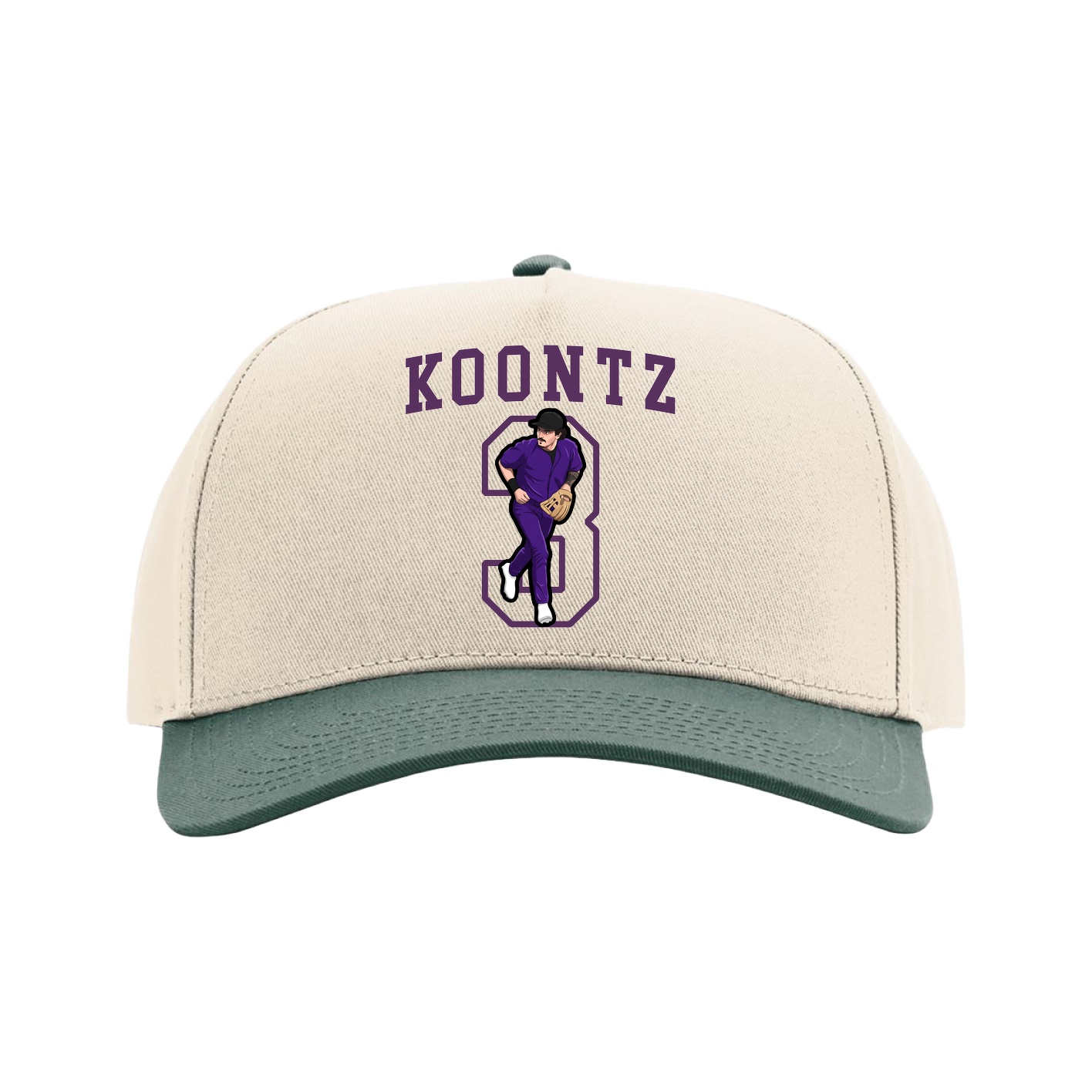 Full Fabric Five-Panel Champ Cap — Shirsey in Cream/Green