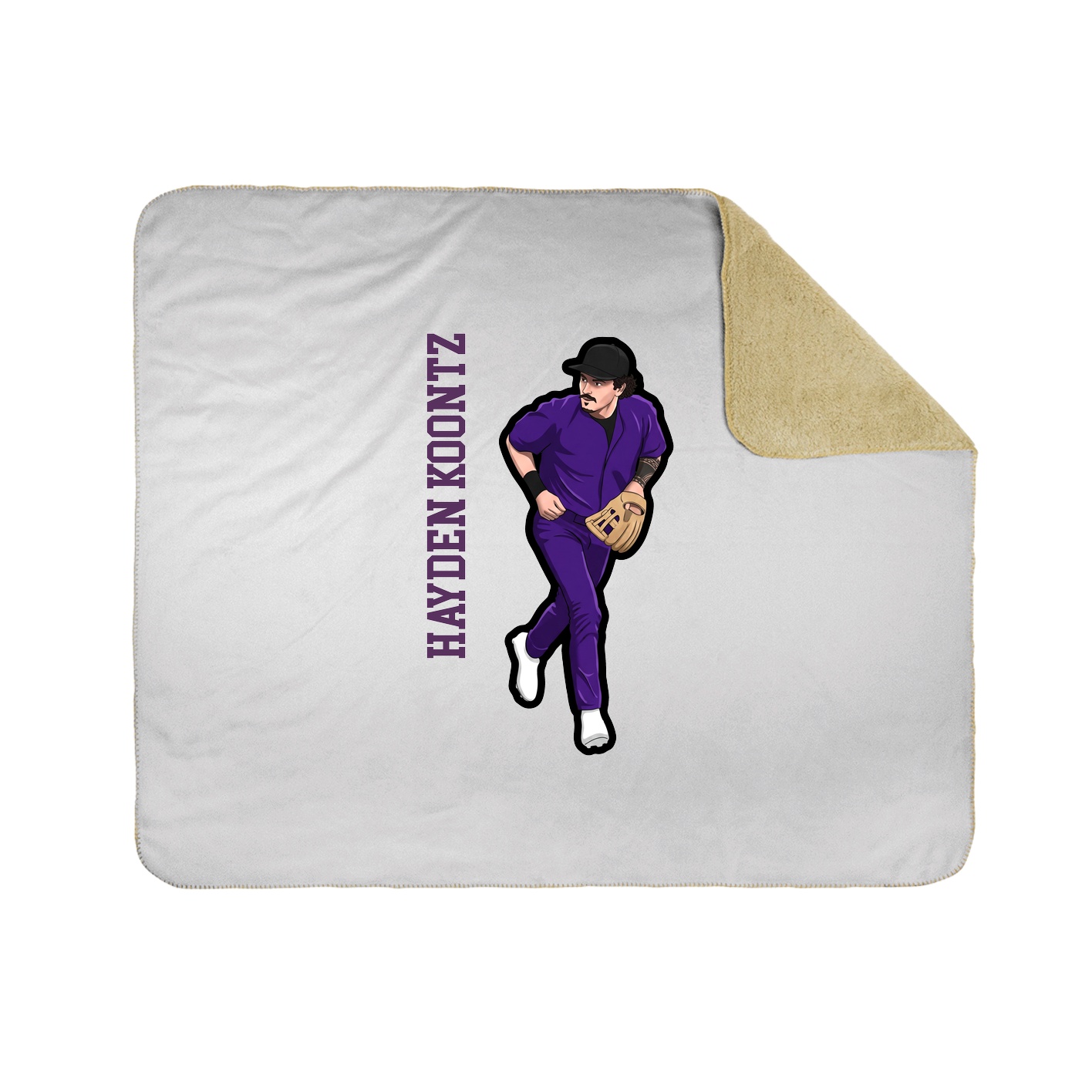 Throw Blanket — Name Vertical in White