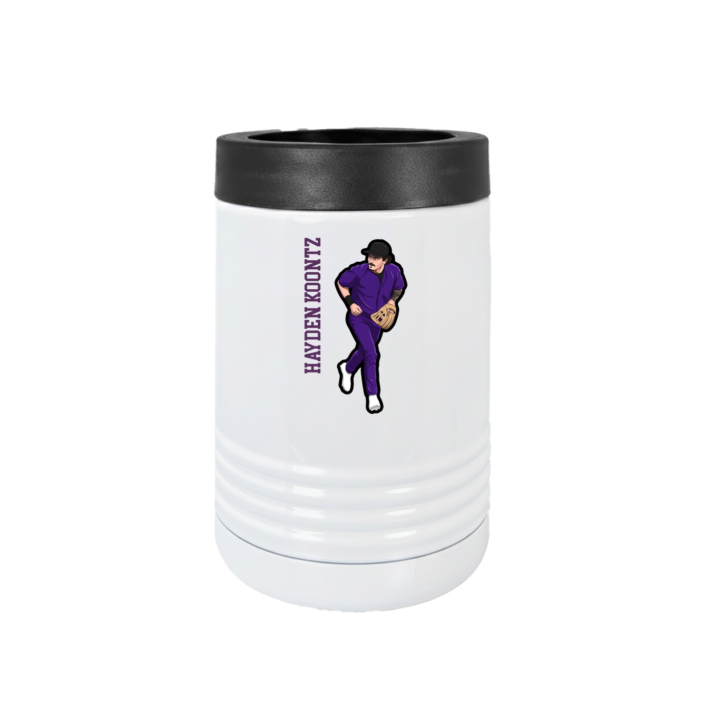 Beverage Holder — Name Vertical in White