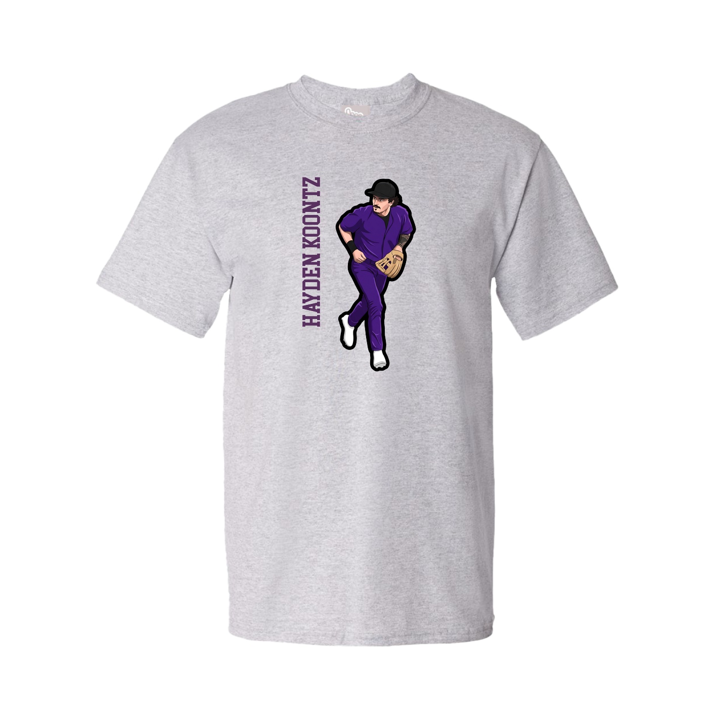 Youth Tee — Name Vertical in Grey