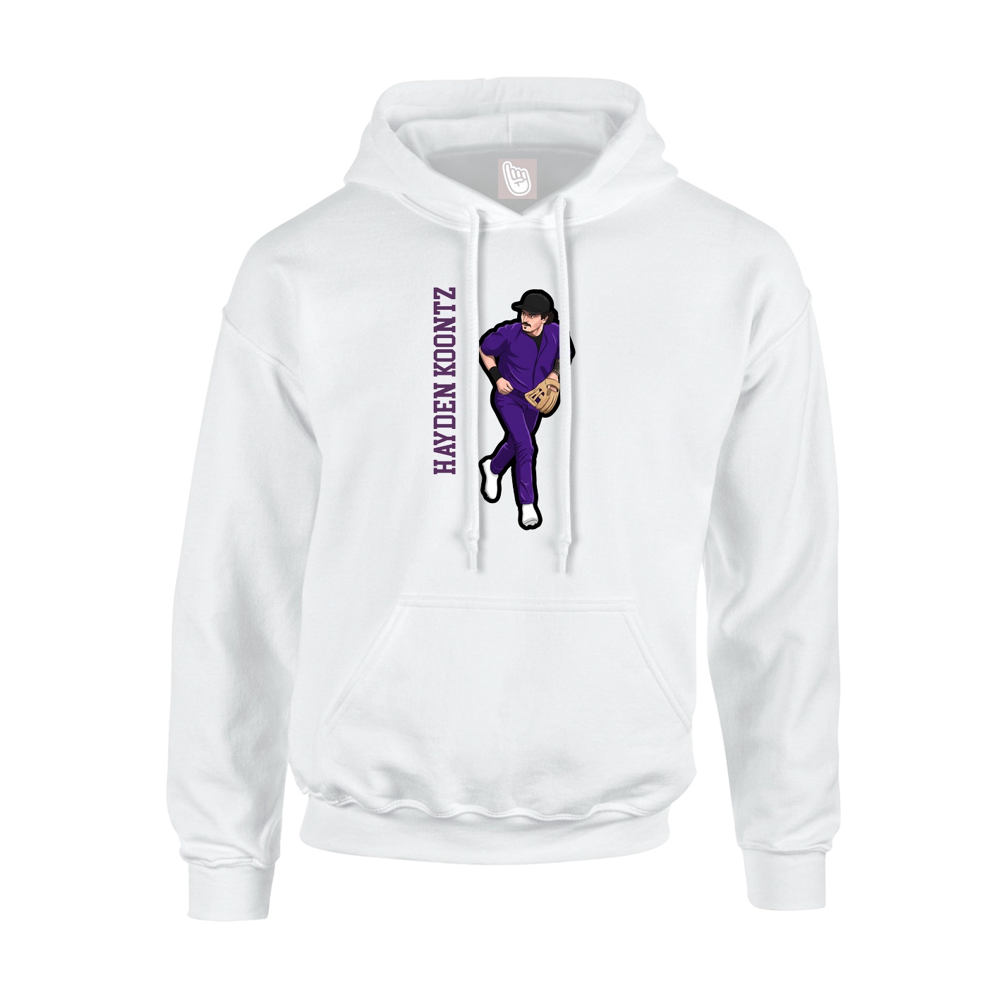 Hoodie — Name Vertical in White