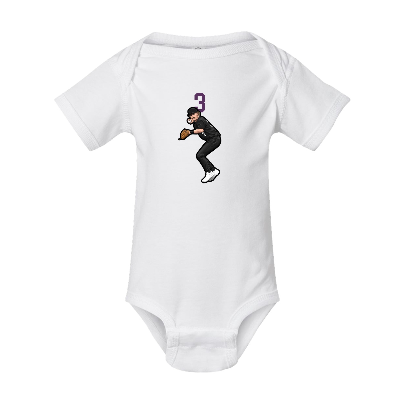 Baby Onesie — Number Top in White