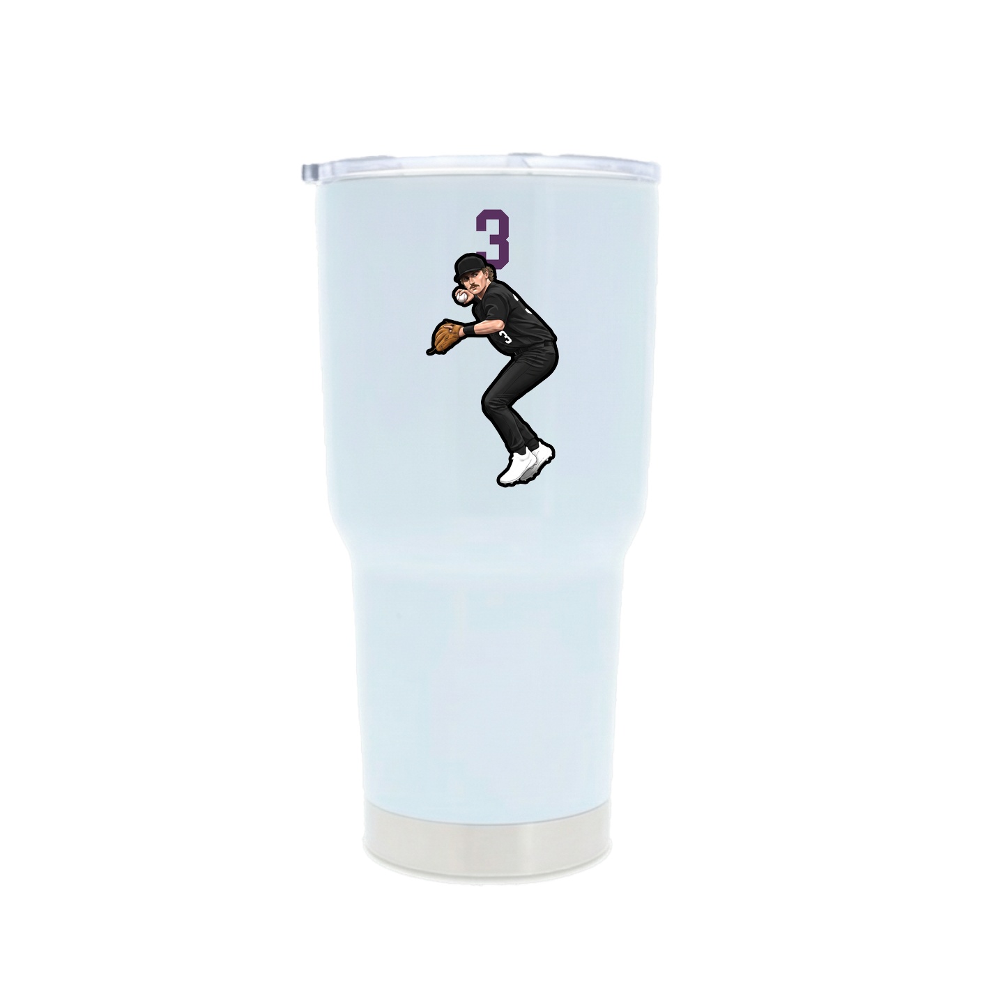 30oz Stainless Steel Tumbler — Number Top in White