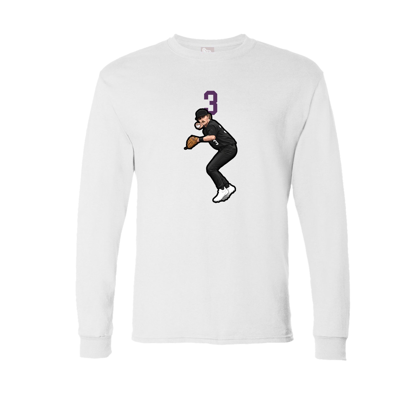 Long Sleeve Tee — Number Top in White