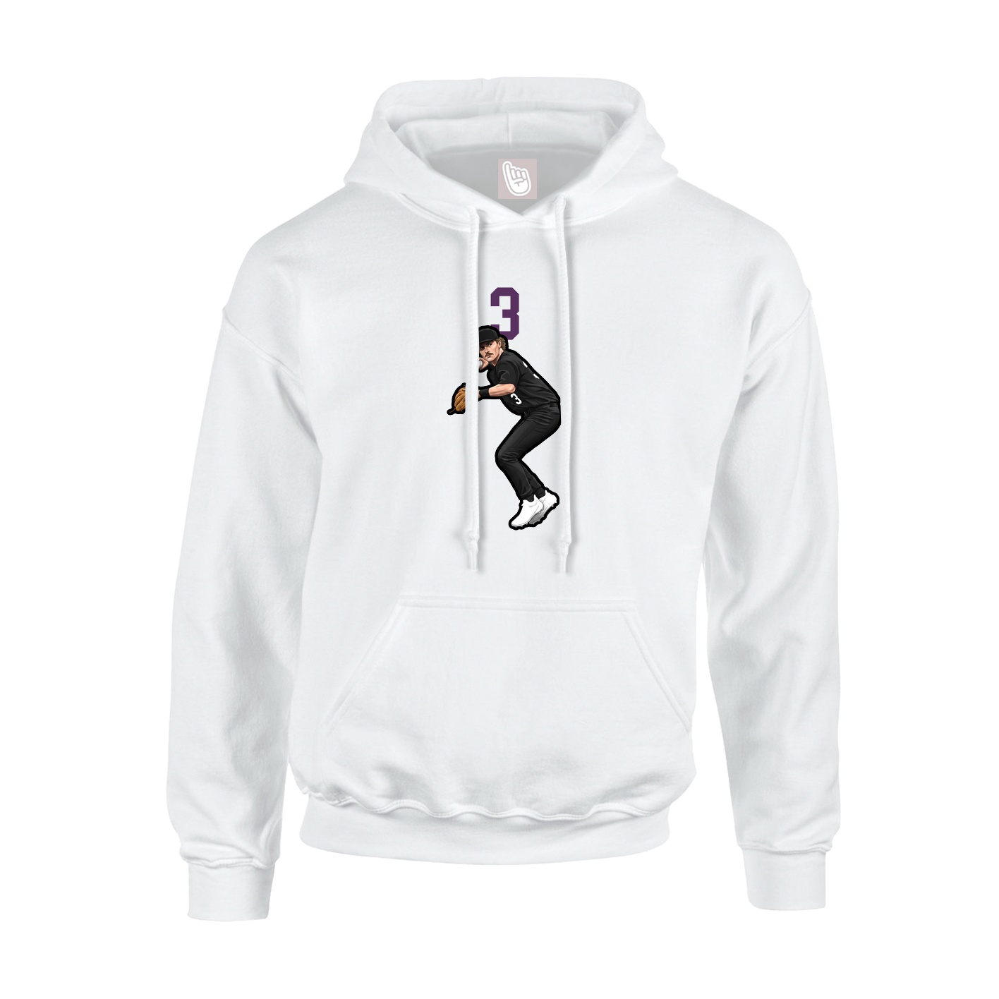 Youth Hoodie — Number Top in White