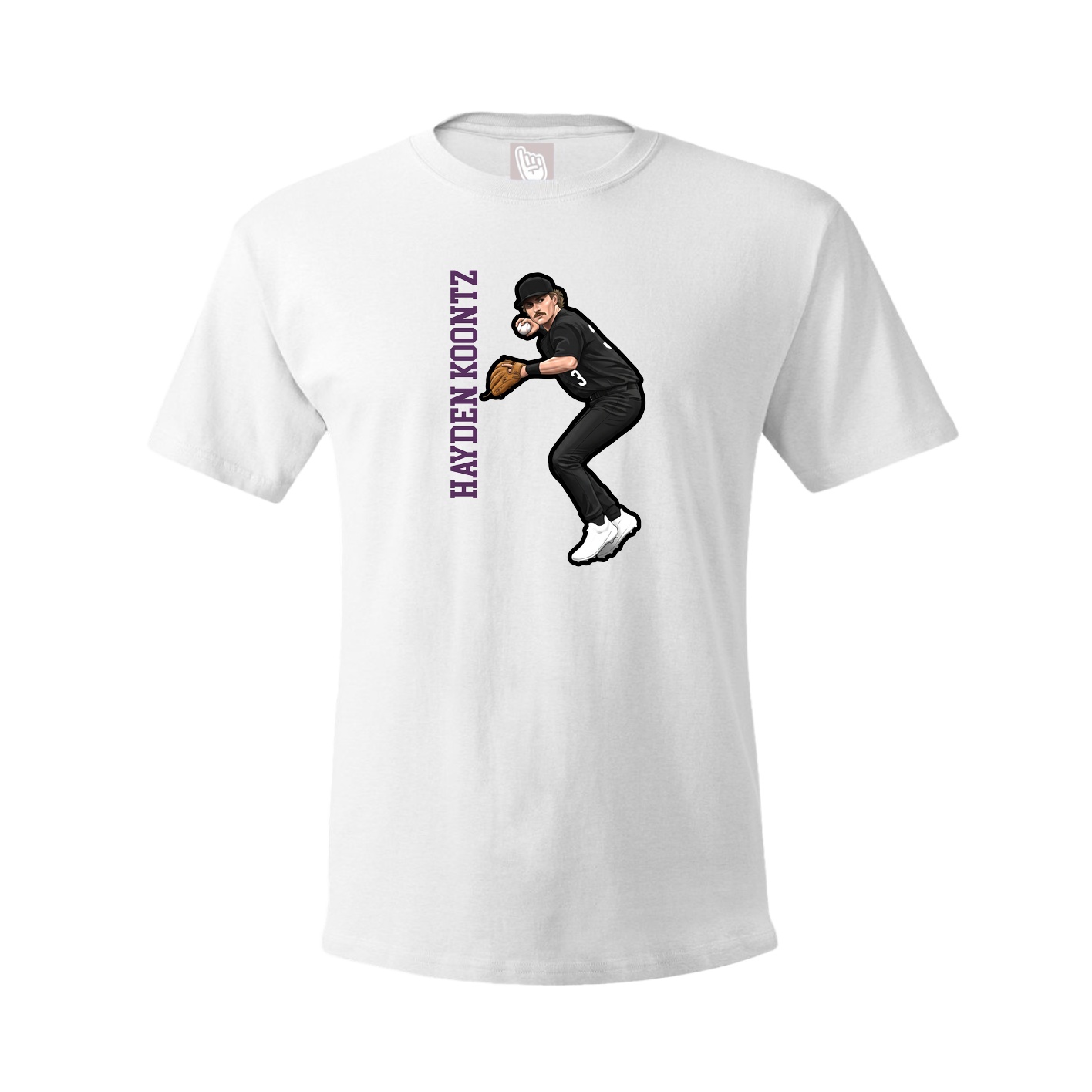 Tee — Name Vertical in White
