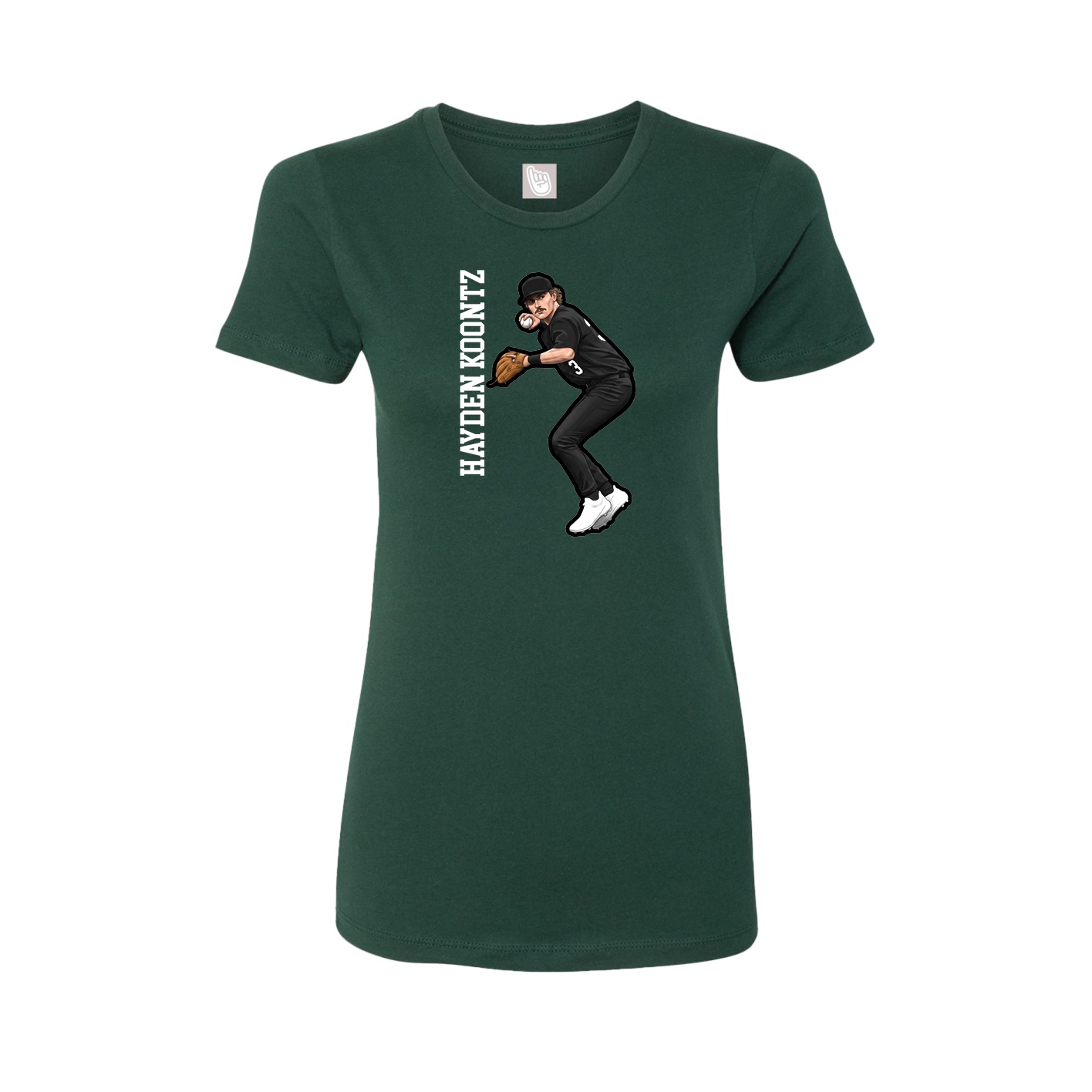 Womens Tee — Name Vertical in Green