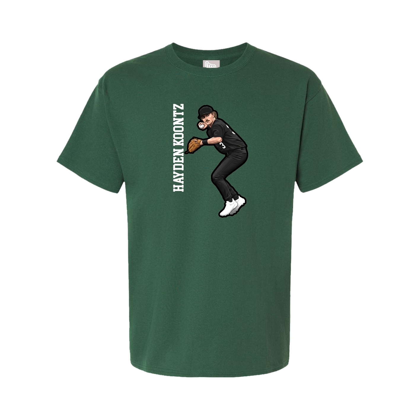 Youth Tee — Name Vertical in Green