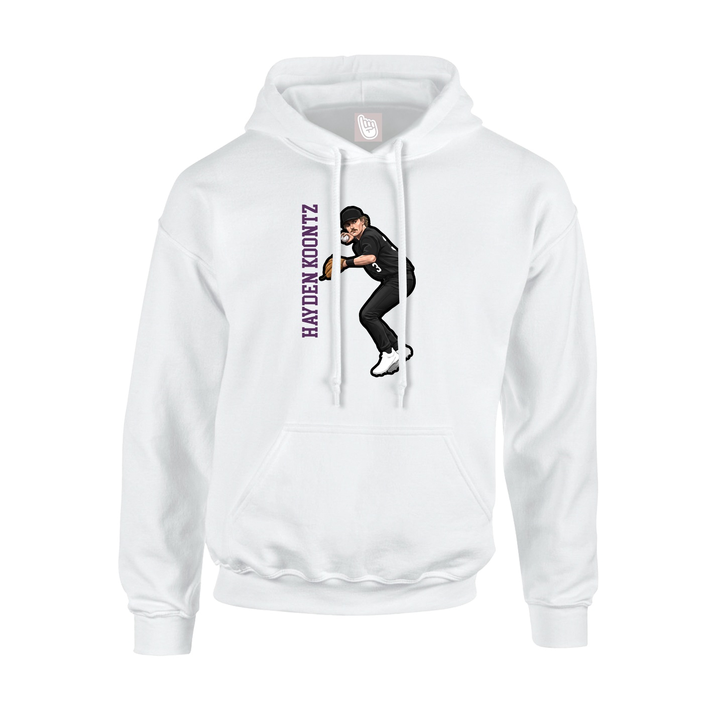 Hoodie — Name Vertical in White
