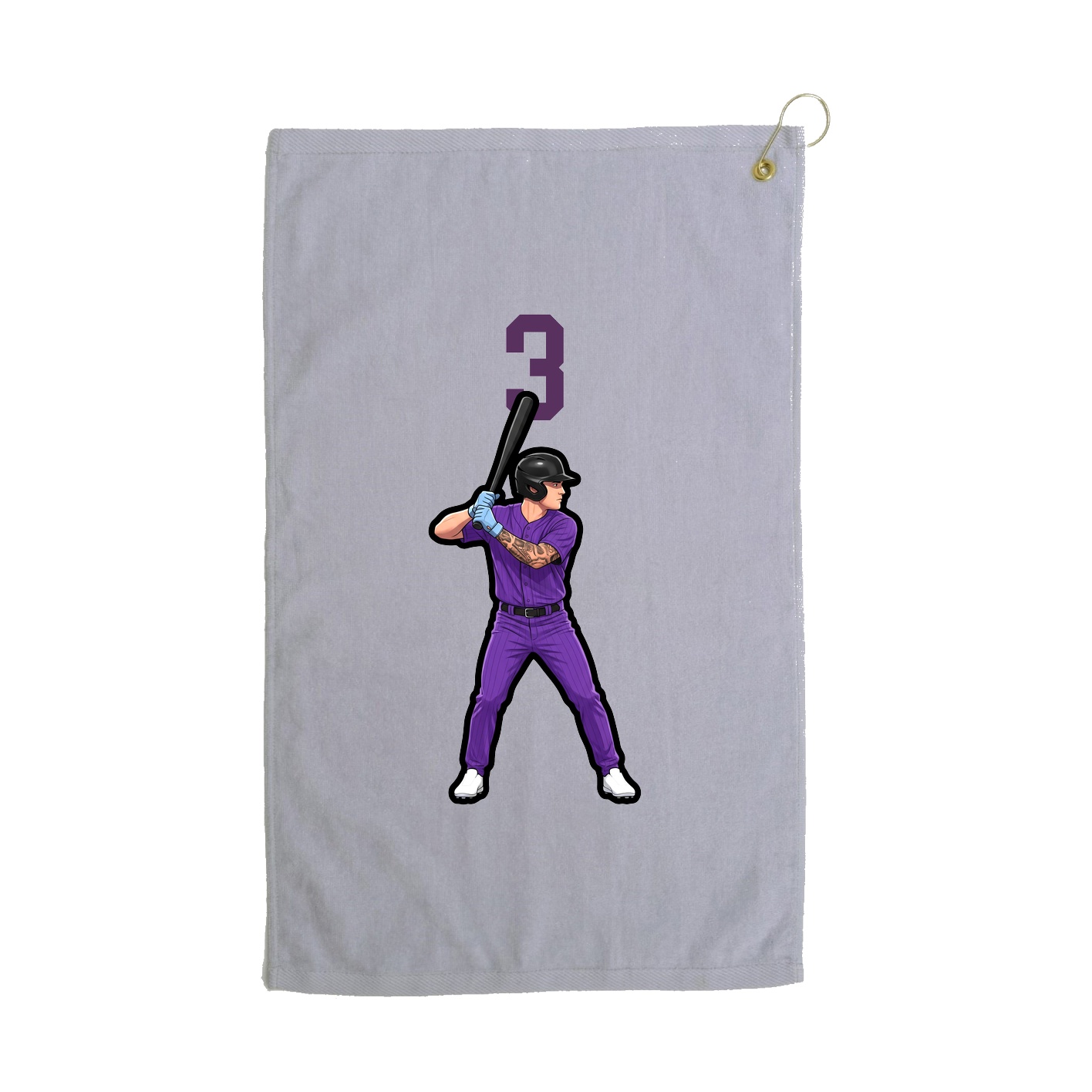 Golf Towel — Number Top in Grey