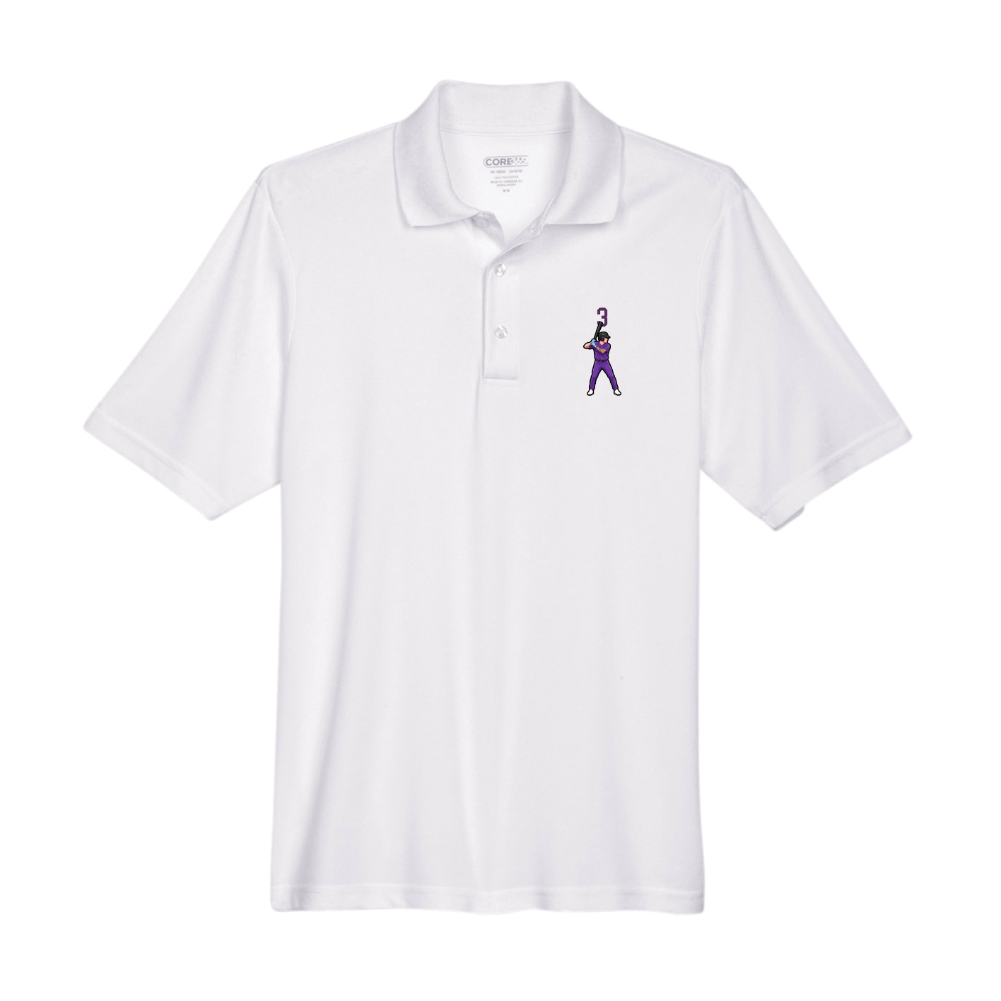 Performance Polo — Number Top in White