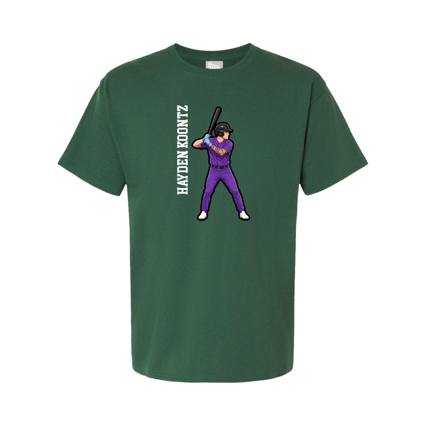 Youth Tee — Name Vertical in Green