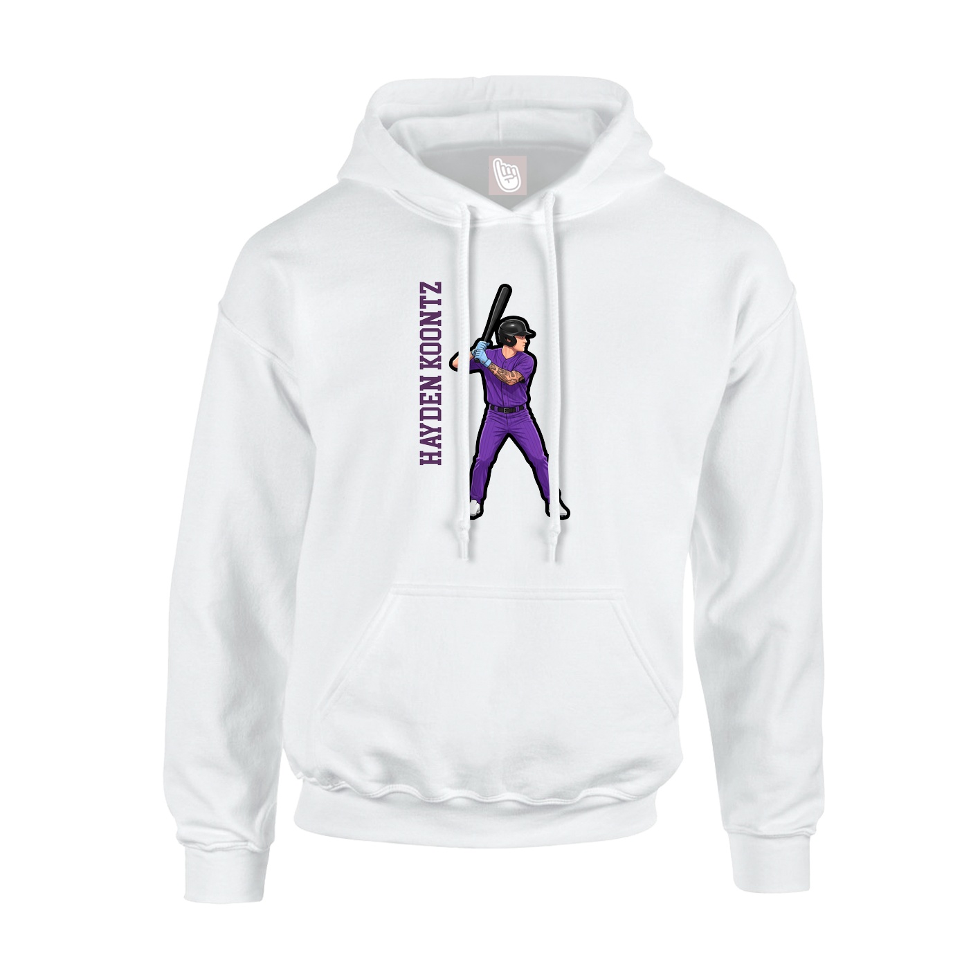 Youth Hoodie — Name Vertical in White