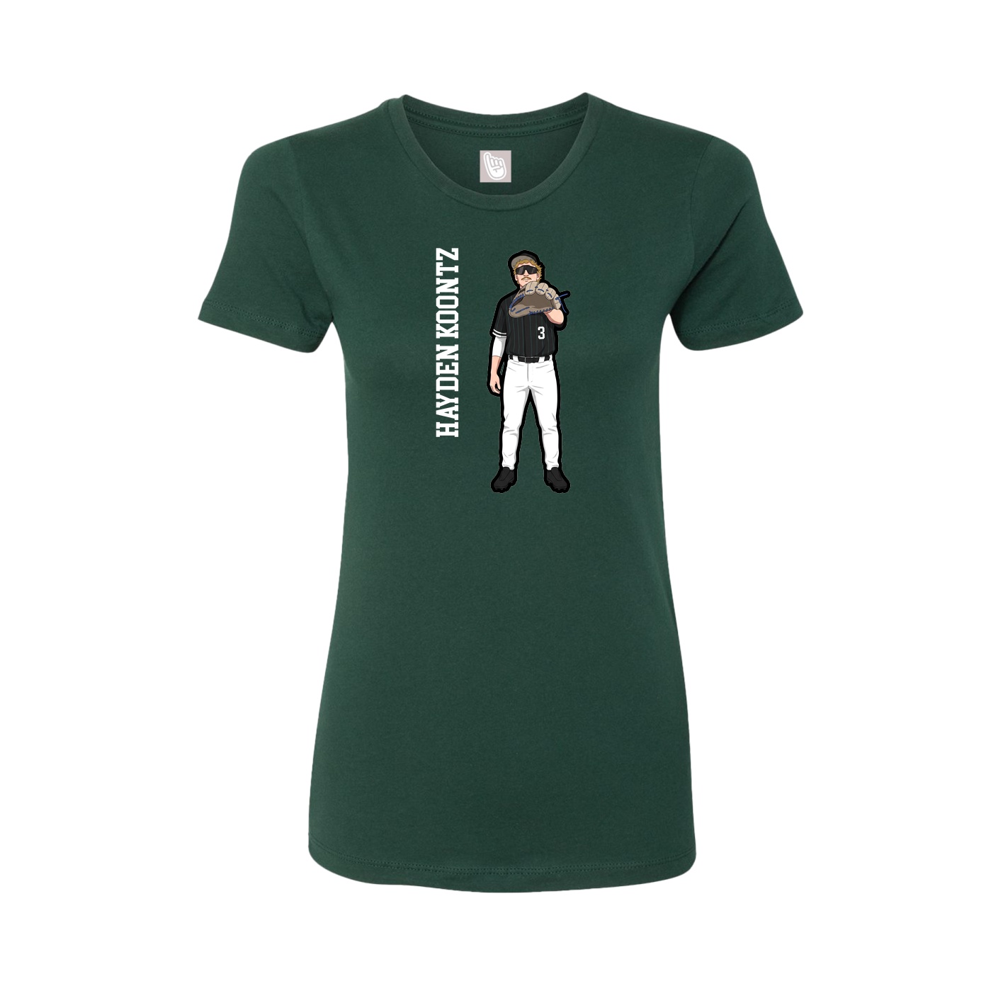 Womens Tee — Name Vertical in Green