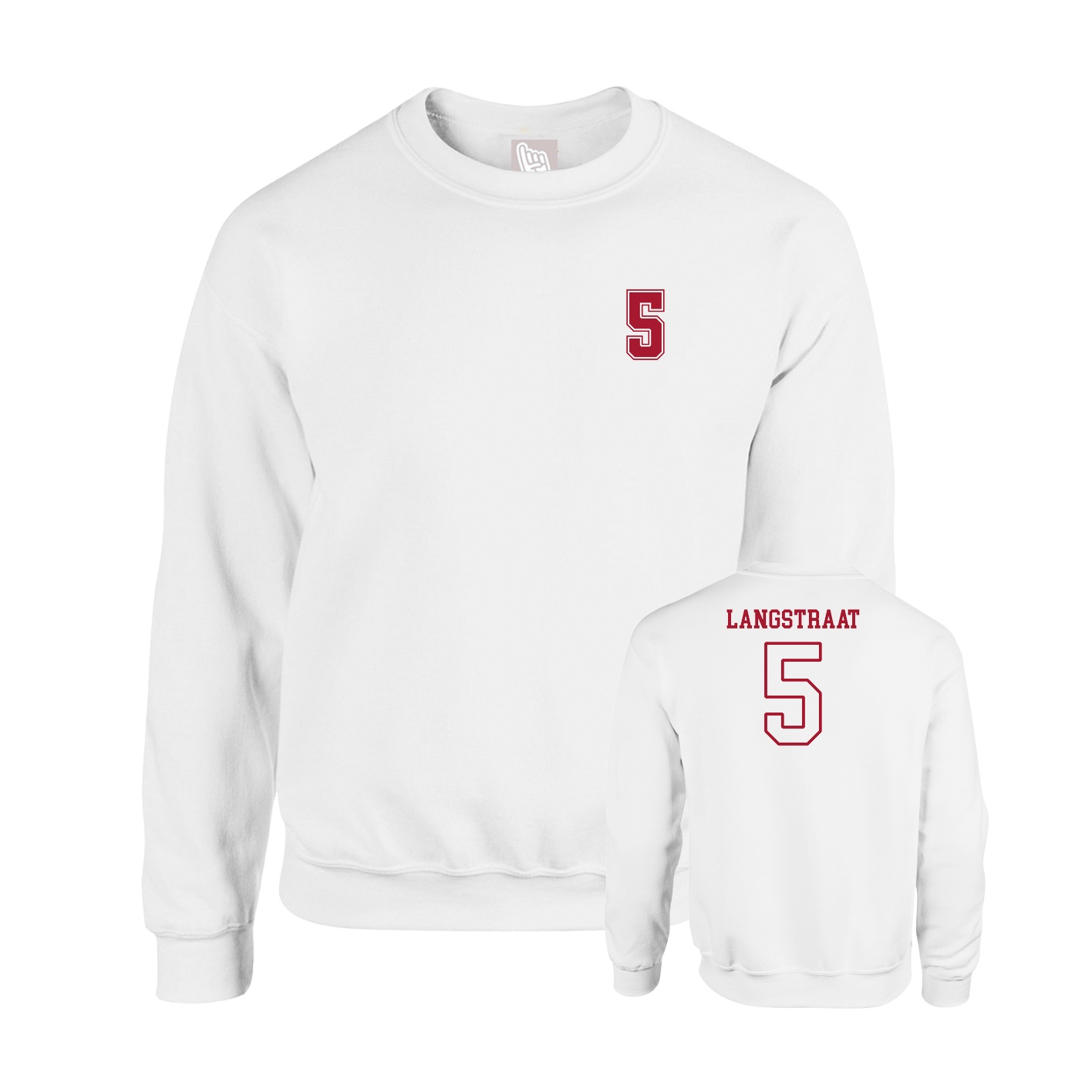 Fleece Crew — Chest Back in White