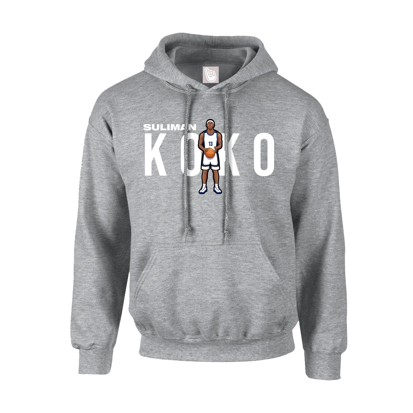 Hoodie — Player Name in Grey