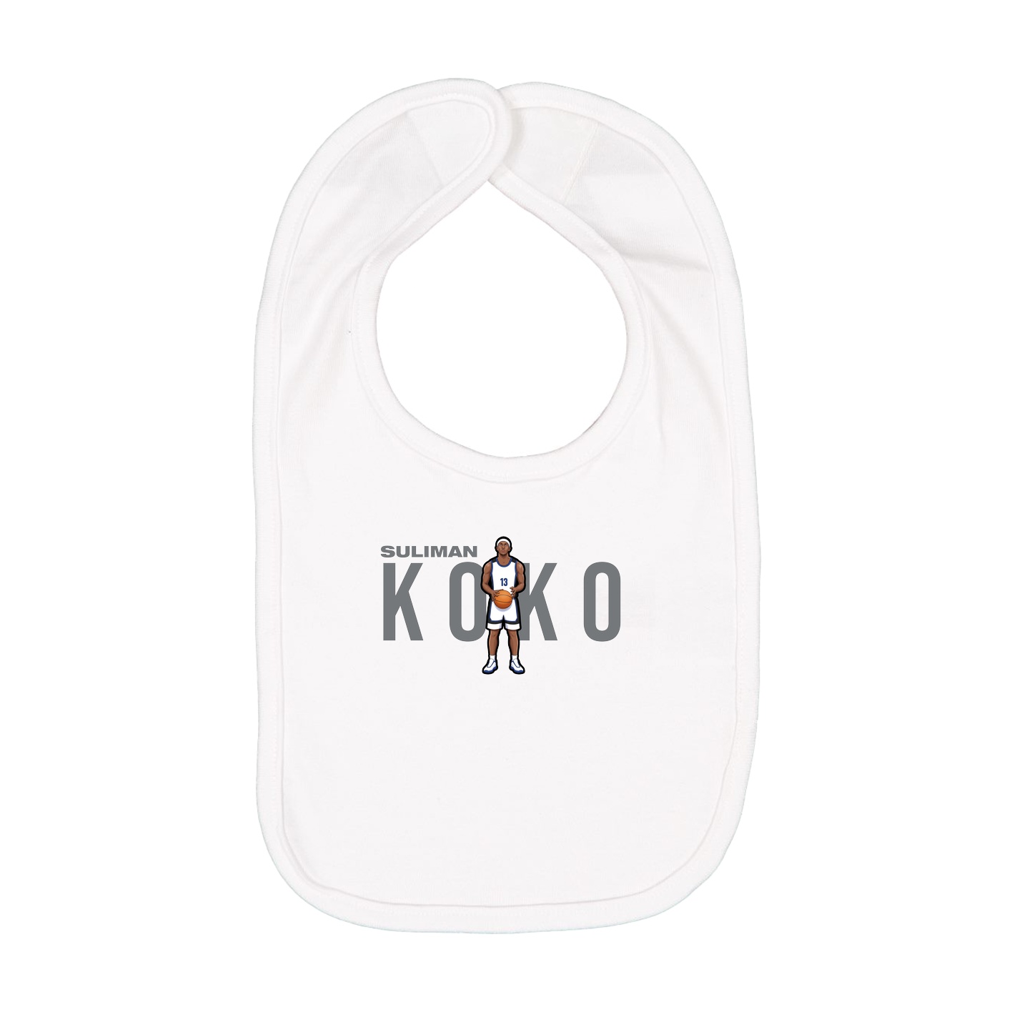 Infant Bib — Player Name in White